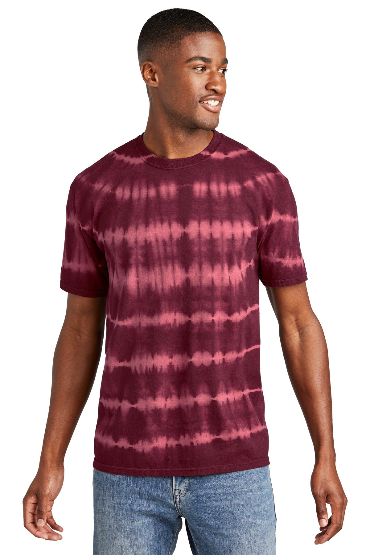 Port & Coâ„¢ Allover Stripe Tie-Dye Tee PC142