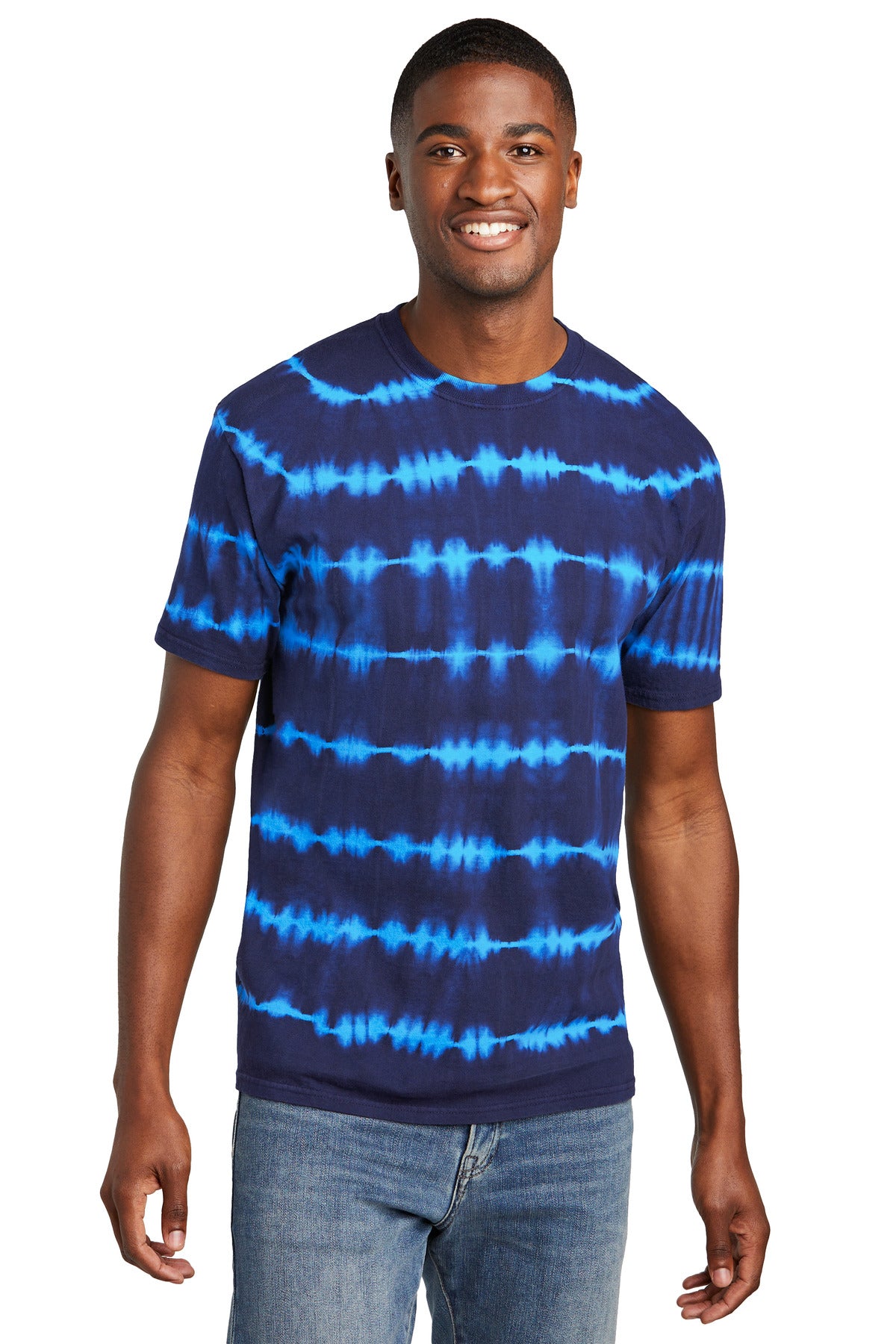 Port & Coƒ?› Allover Stripe Tie-Dye Tee PC142