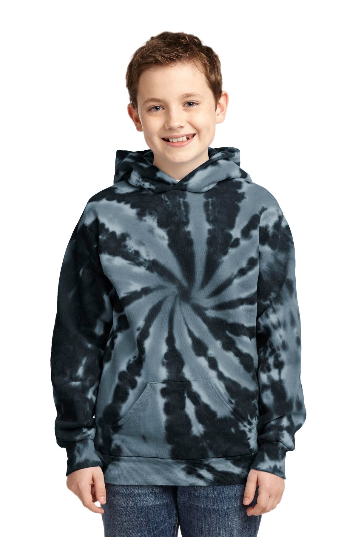 Port & Coâ„¢ Youth Tie-Dye Pullover Hooded Sweatshirt. PC146Y