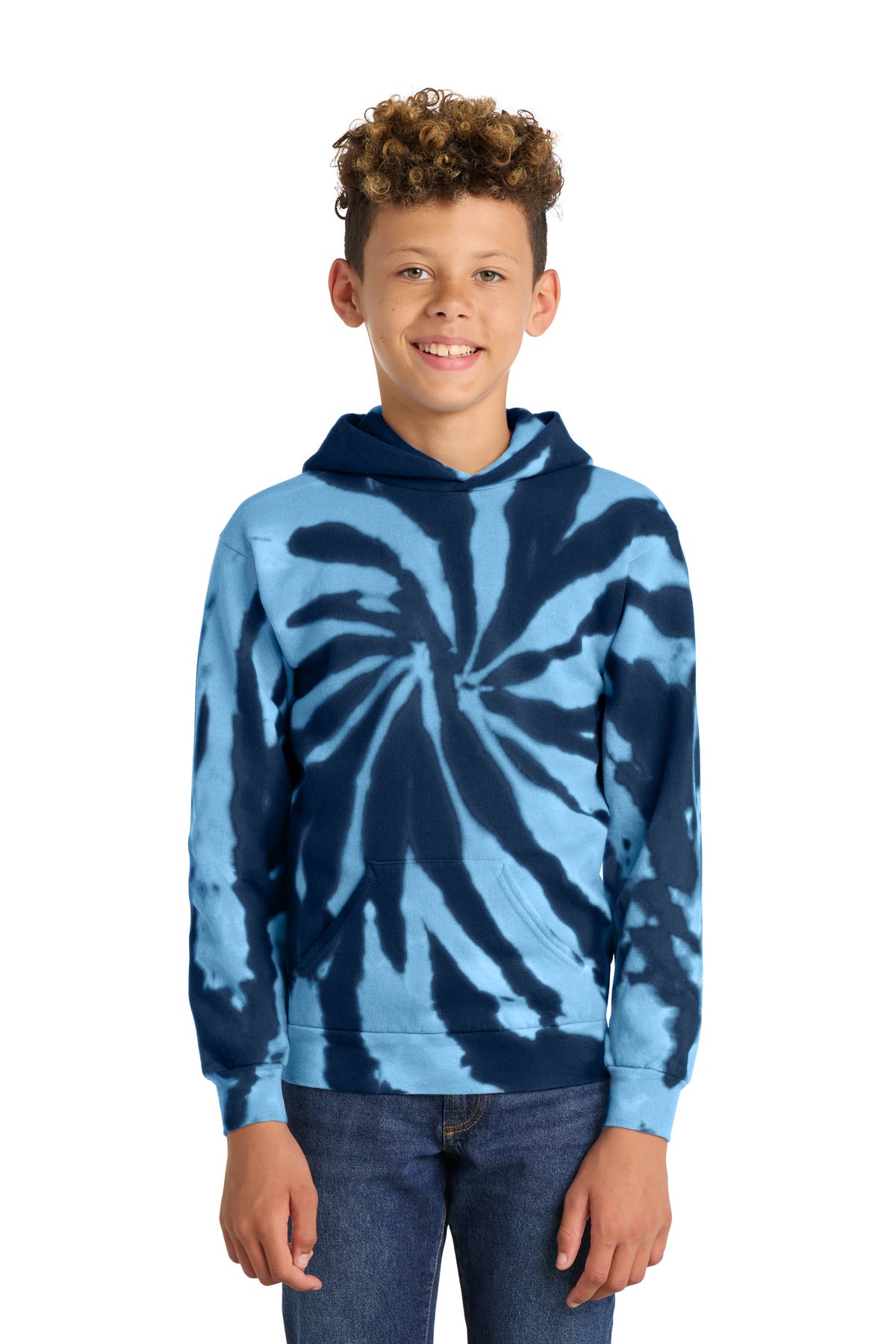 Port & Coƒ?› Youth Tie-Dye Pullover Hooded Sweatshirt. PC146Y