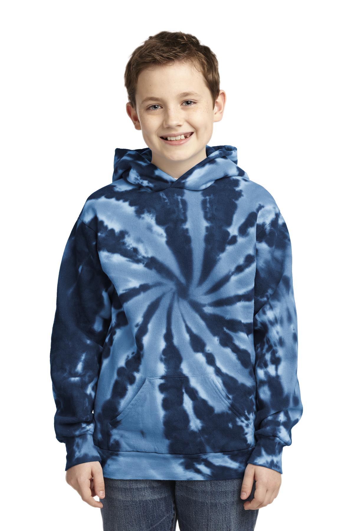 Port & Coâ„¢ Youth Tie-Dye Pullover Hooded Sweatshirt. PC146Y