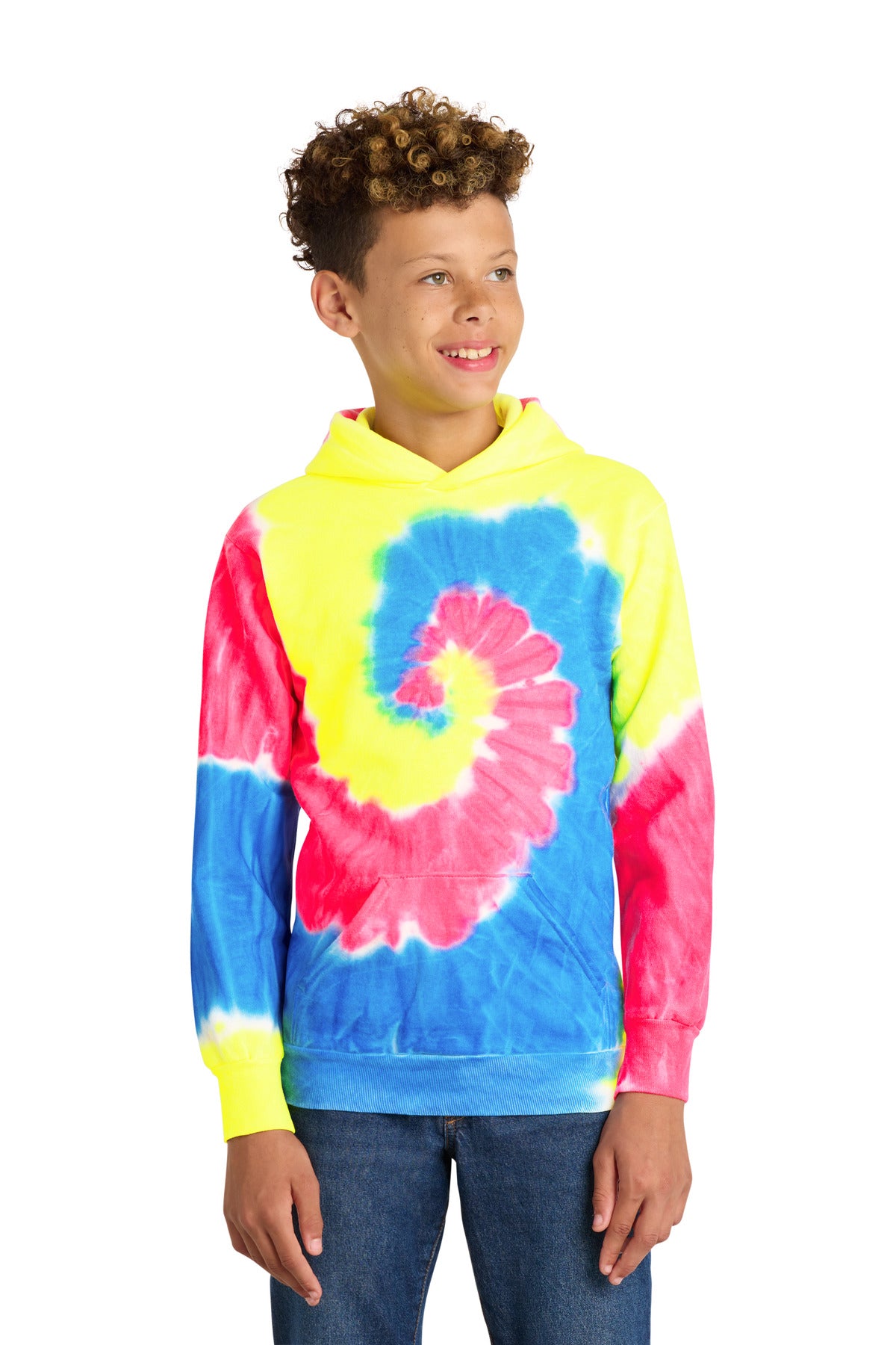 Port & Coƒ?› Youth Tie-Dye Pullover Hooded Sweatshirt. PC146Y