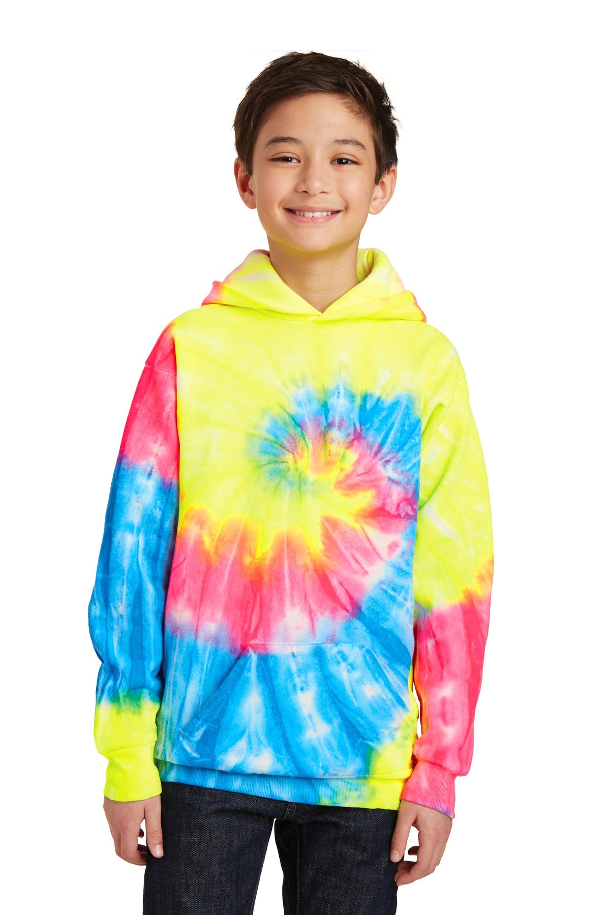 Port & Coâ„¢ Youth Tie-Dye Pullover Hooded Sweatshirt. PC146Y