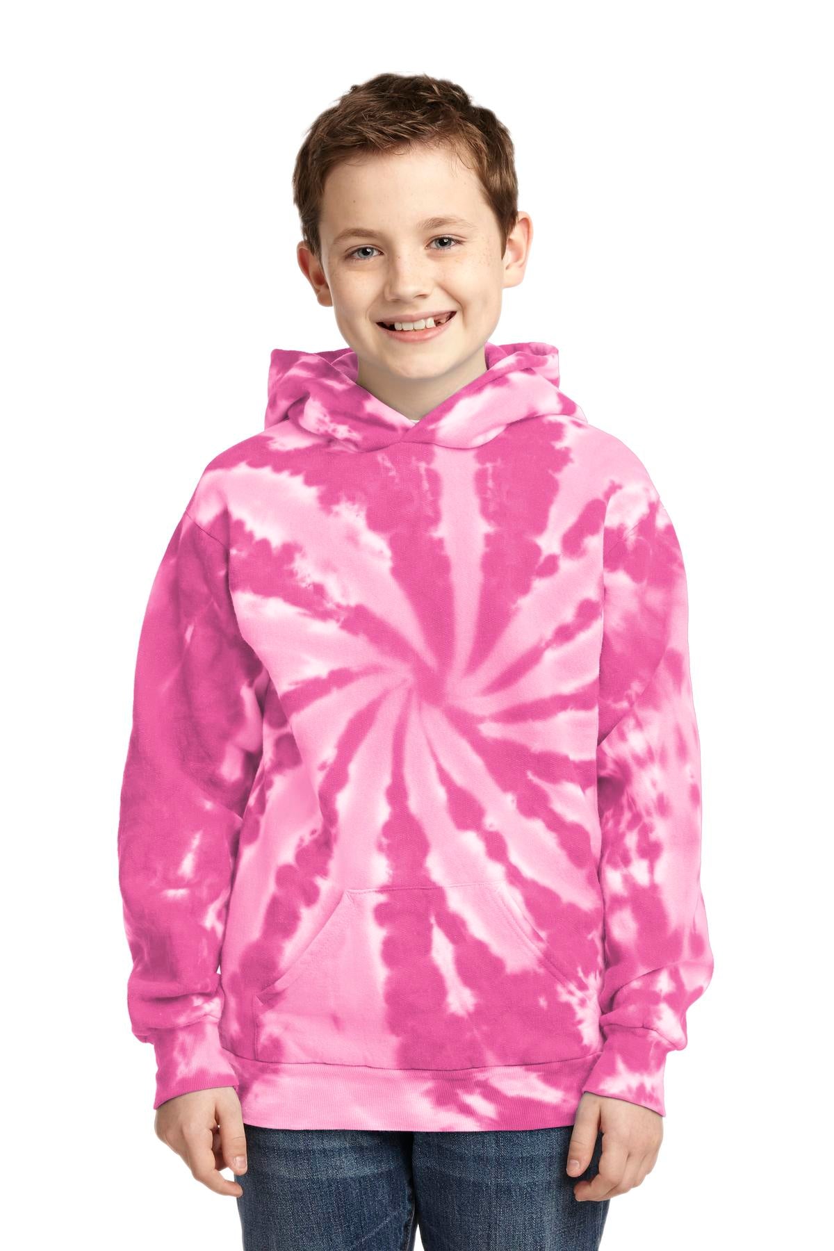 Port & Coâ„¢ Youth Tie-Dye Pullover Hooded Sweatshirt. PC146Y