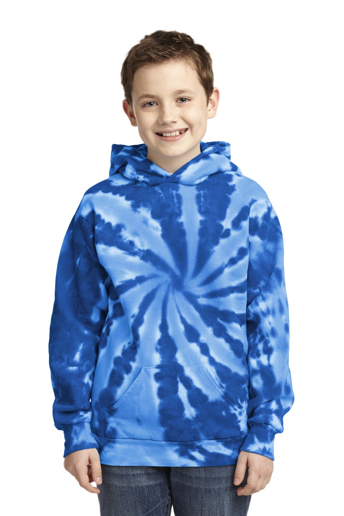 Port & Coâ„¢ Youth Tie-Dye Pullover Hooded Sweatshirt. PC146Y