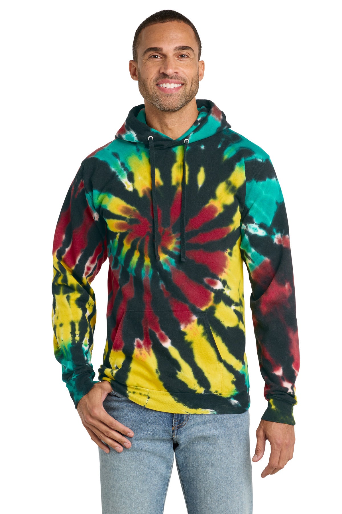 Port & Coâ„¢ Tie-Dye Pullover Hooded Sweatshirt. PC146
