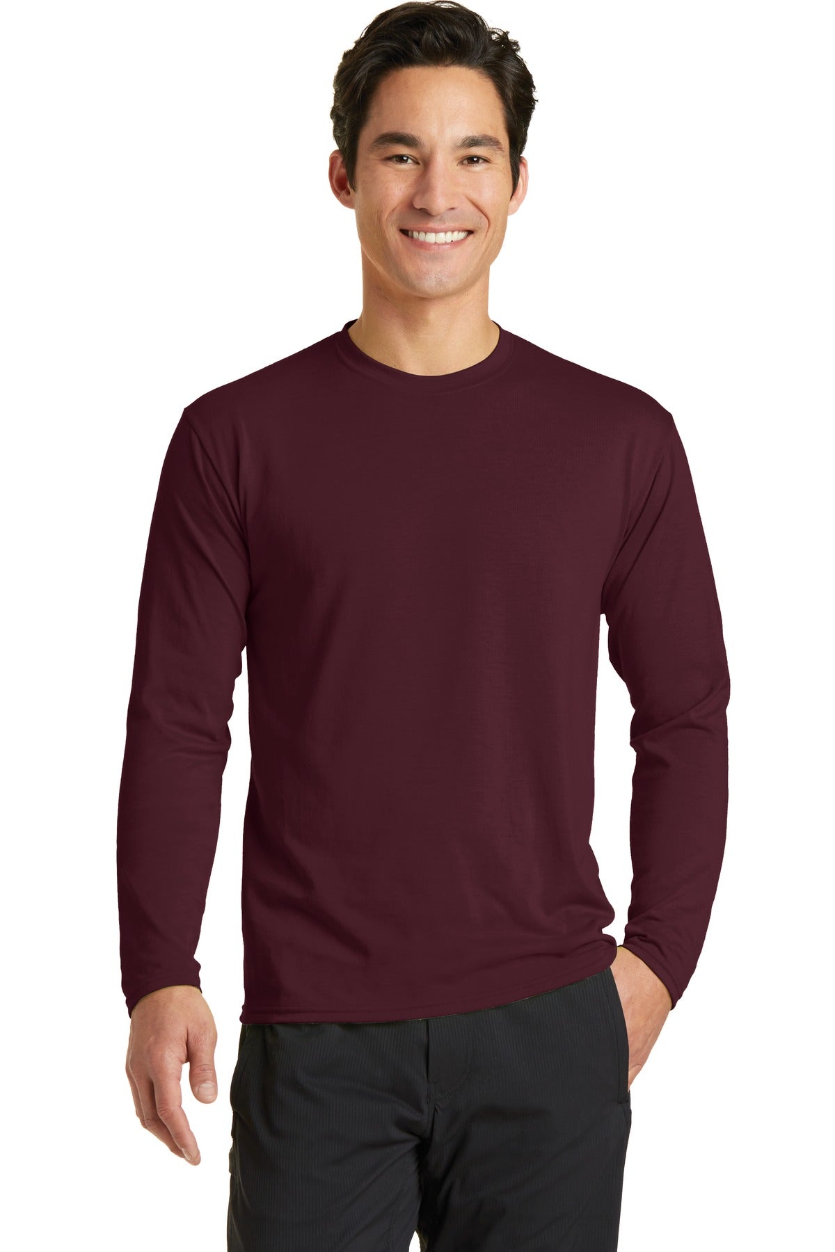 Port & Coâ„¢ Long Sleeve Performance Blend Tee. PC381LS