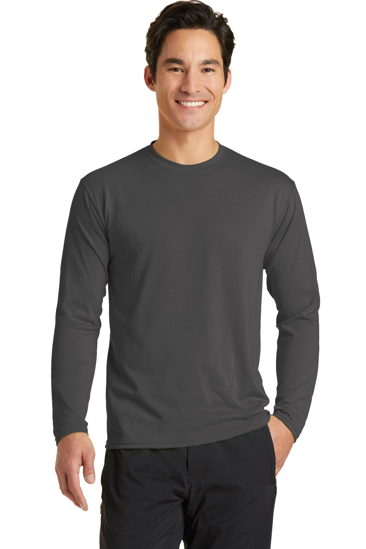 Port & Coâ„¢ Long Sleeve Performance Blend Tee. PC381LS
