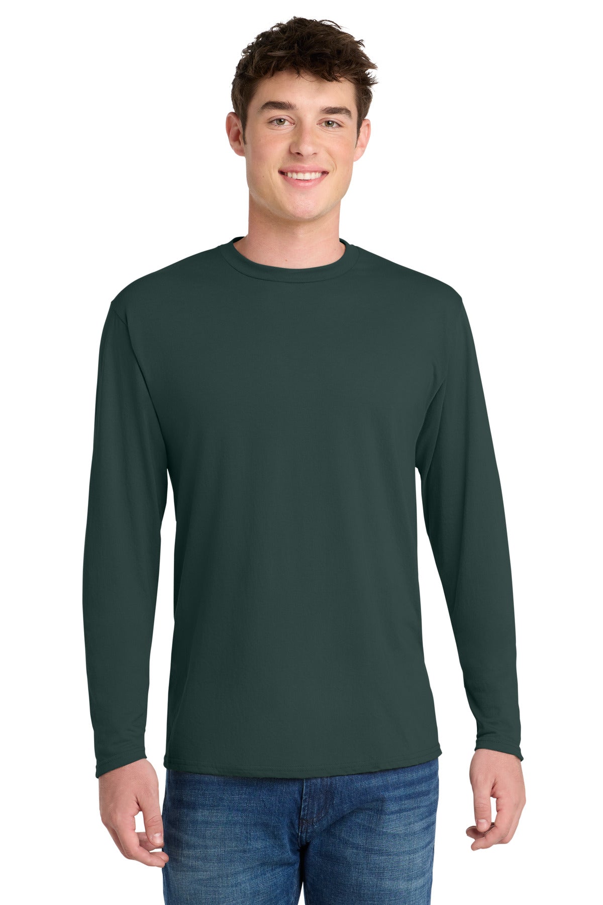 Port & Coƒ?› Long Sleeve Performance Blend Tee. PC381LS