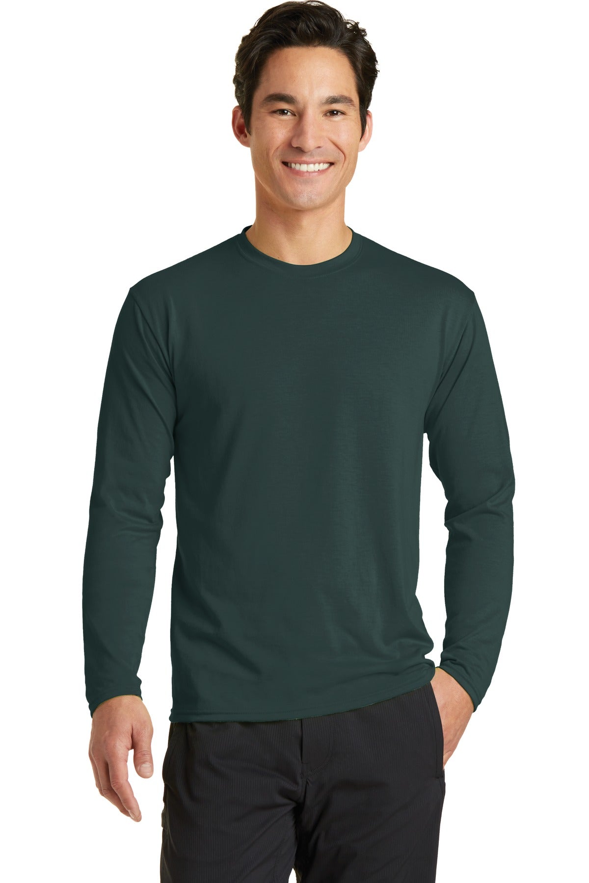 Port & Coâ„¢ Long Sleeve Performance Blend Tee. PC381LS