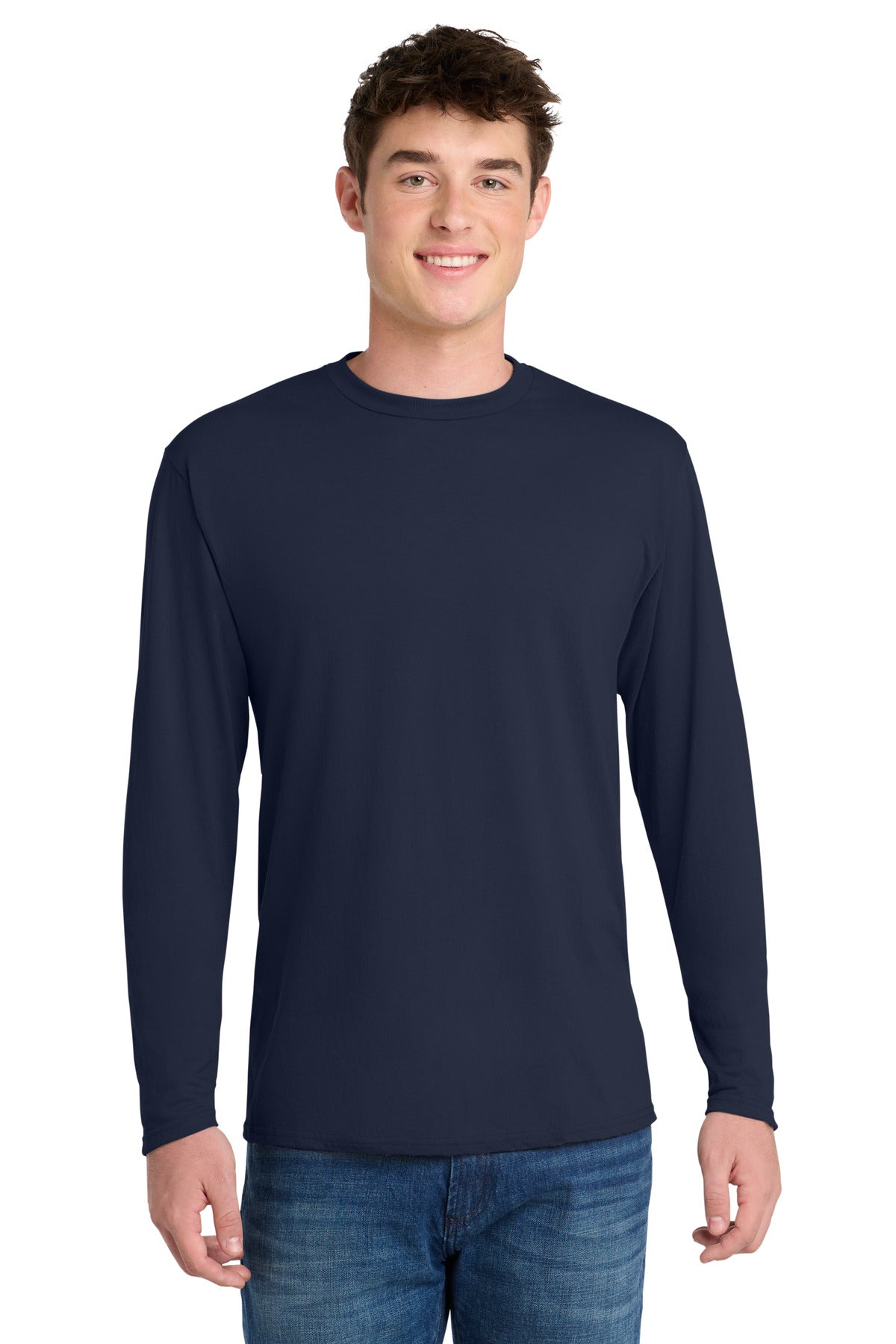Port & Coƒ?› Long Sleeve Performance Blend Tee. PC381LS