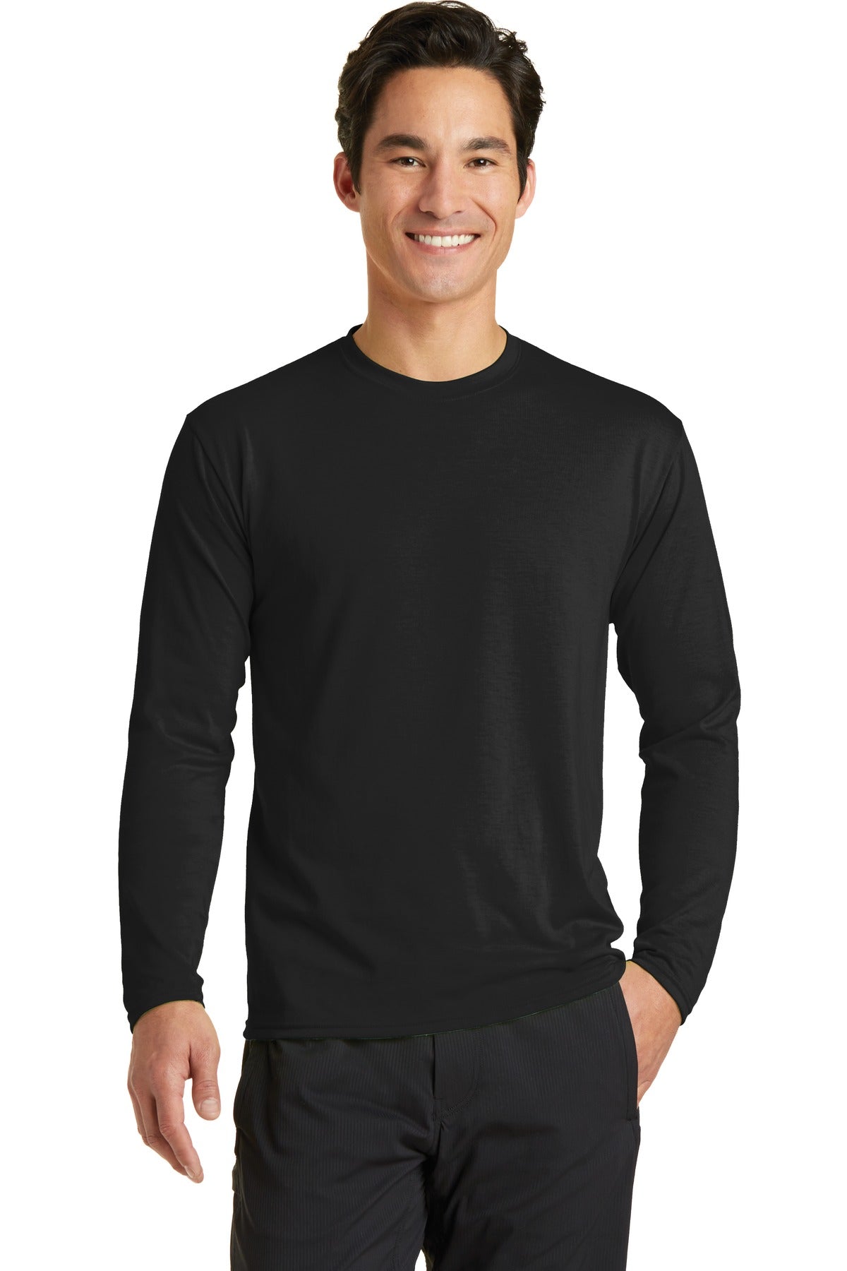 Port & Coâ„¢ Long Sleeve Performance Blend Tee. PC381LS