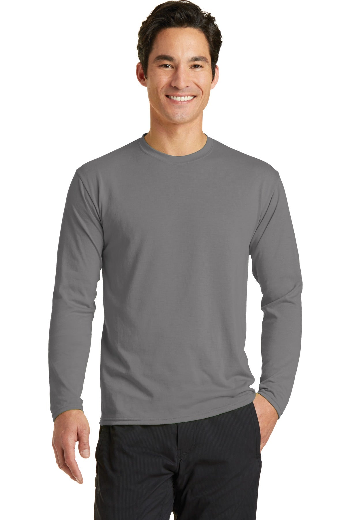 Port & Coâ„¢ Long Sleeve Performance Blend Tee. PC381LS