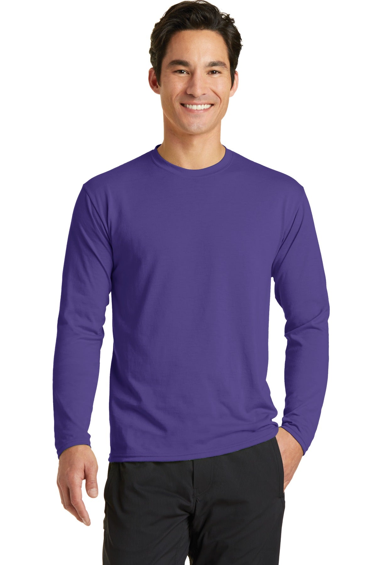 Port & Coâ„¢ Long Sleeve Performance Blend Tee. PC381LS