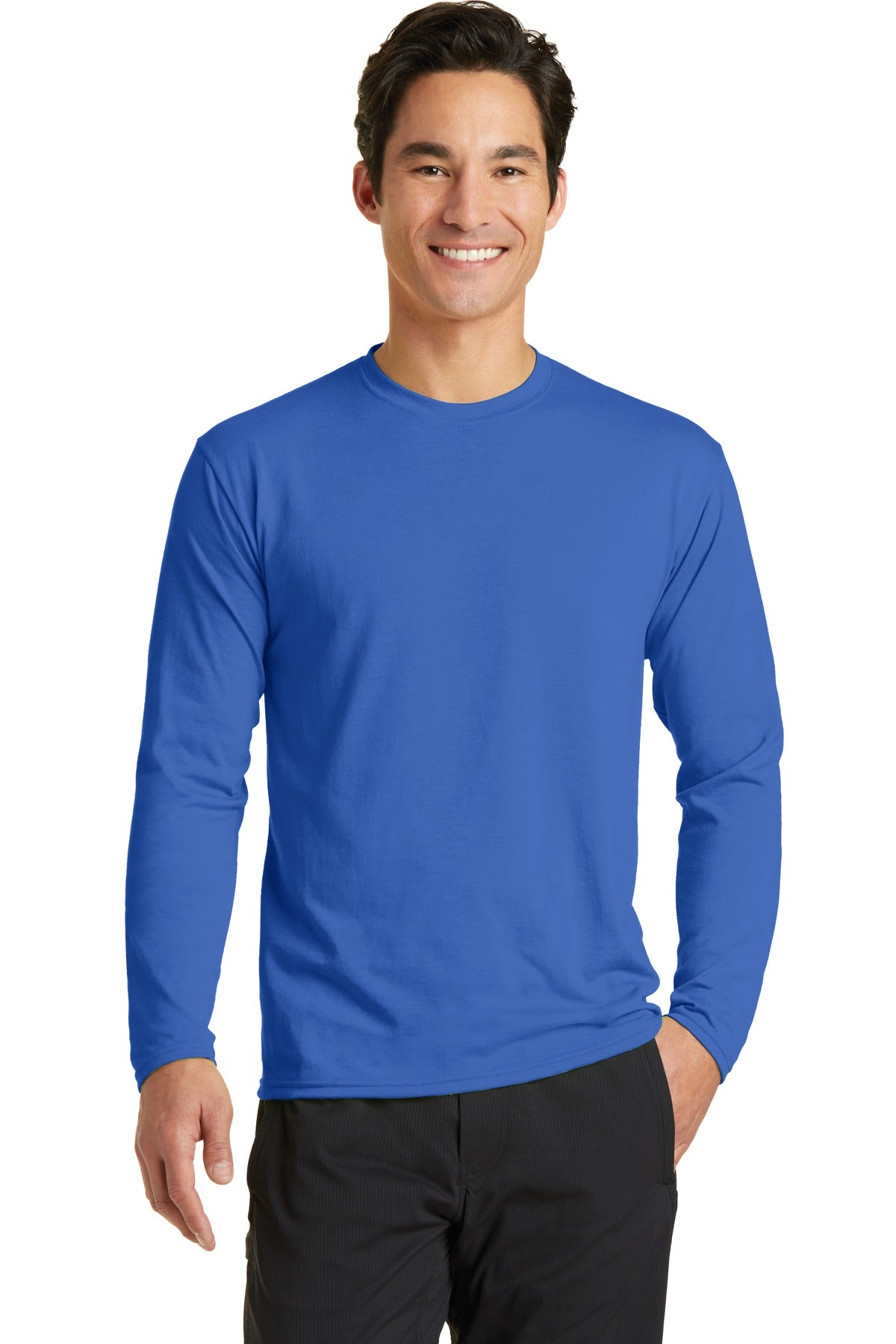 Port & Coâ„¢ Long Sleeve Performance Blend Tee. PC381LS