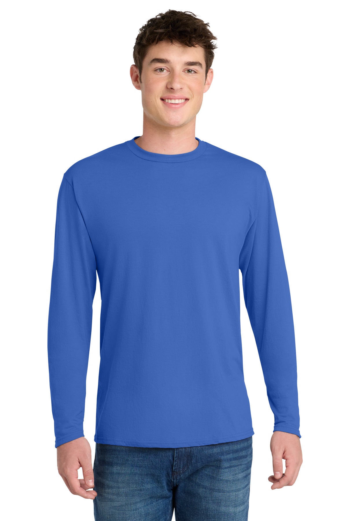 Port & Coƒ?› Long Sleeve Performance Blend Tee. PC381LS