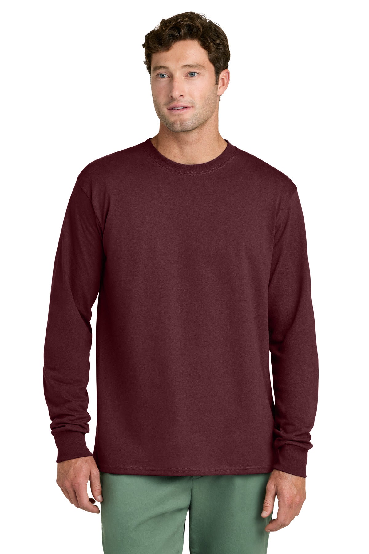 Port & Coƒ?› Long Sleeve Core Cotton Tee. PC54LS