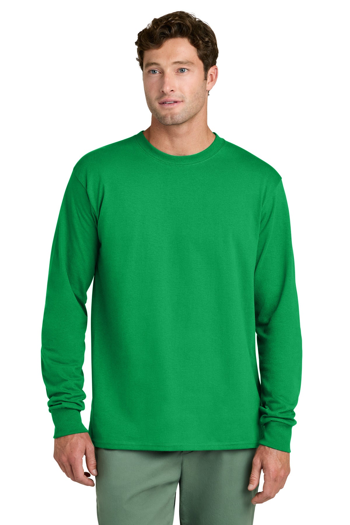 Port & Coƒ?› Long Sleeve Core Cotton Tee. PC54LS