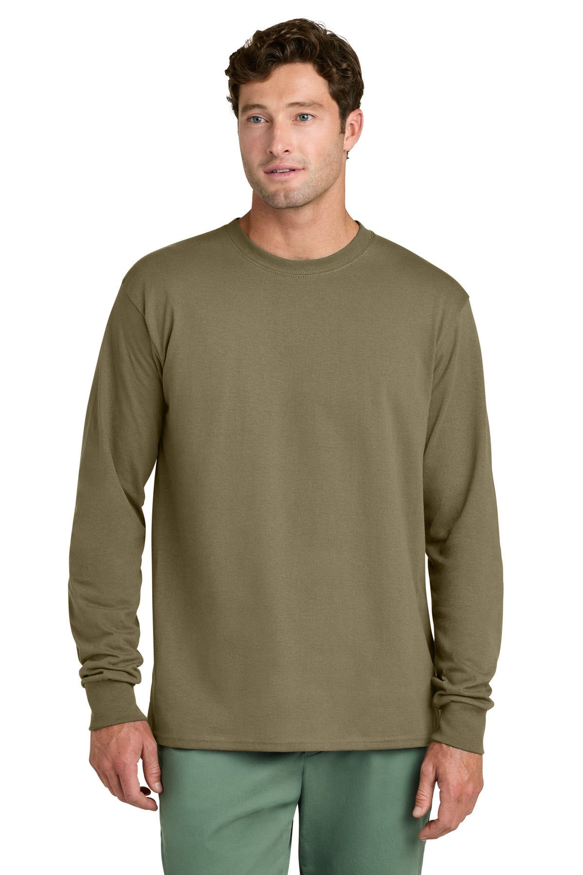 Port & Coƒ?› Long Sleeve Core Cotton Tee. PC54LS