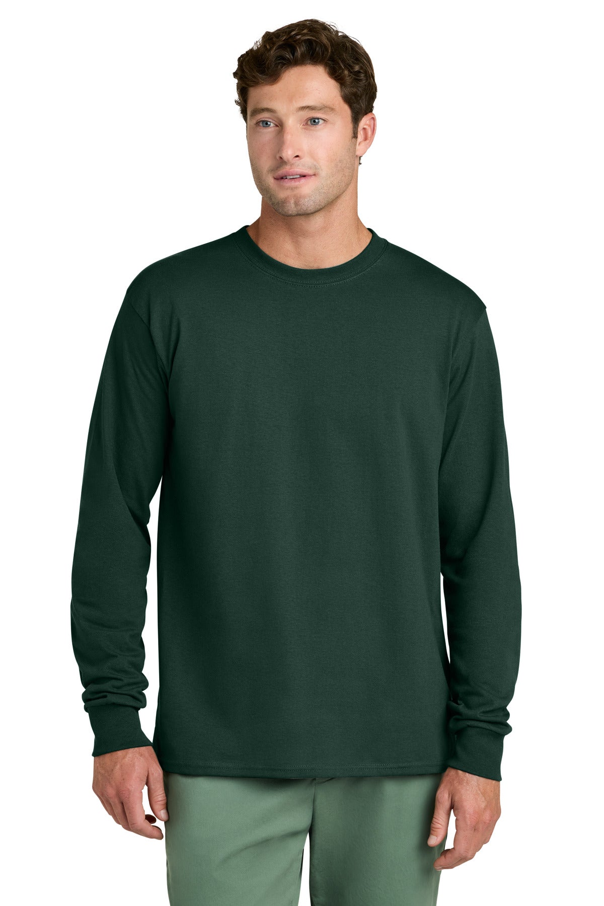 Port & Coƒ?› Long Sleeve Core Cotton Tee. PC54LS