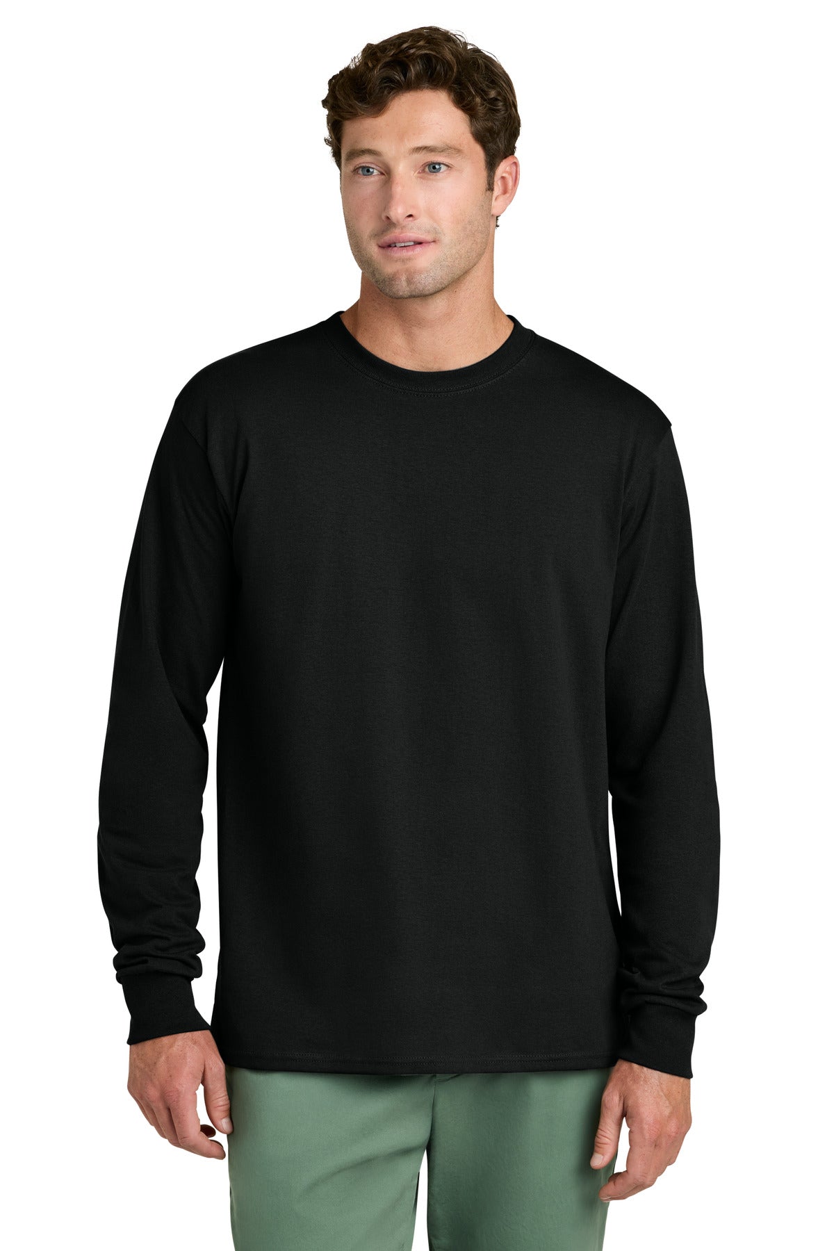 Port & Coƒ?› Long Sleeve Core Cotton Tee. PC54LS