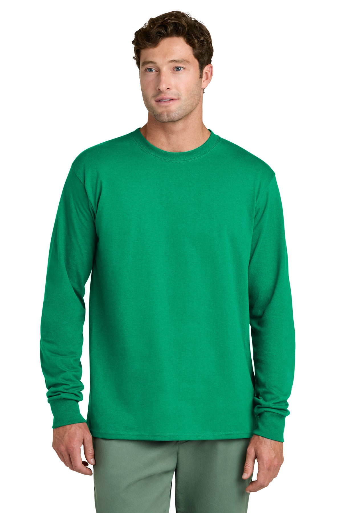 Port & Coƒ?› Long Sleeve Core Cotton Tee. PC54LS