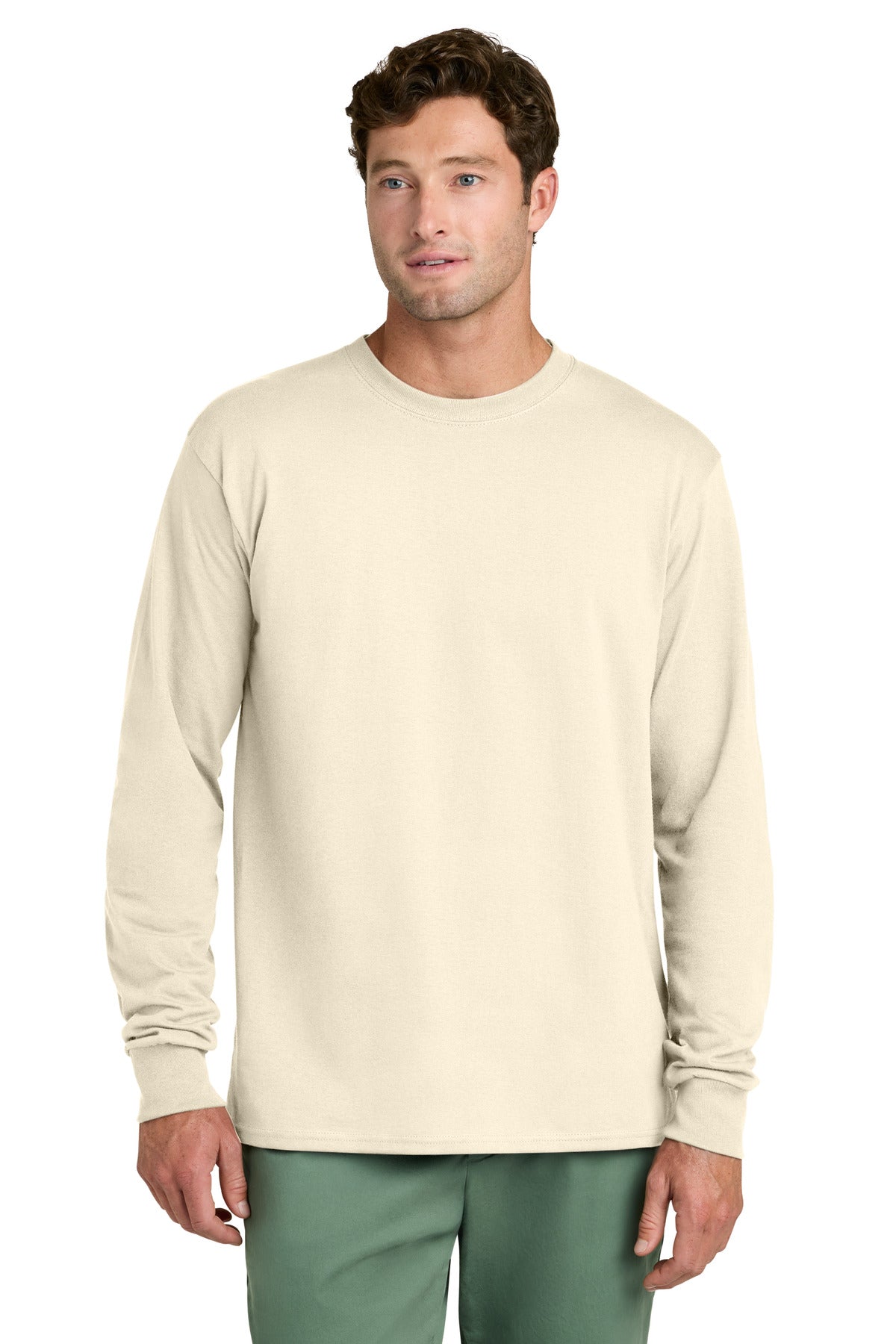 Port & Coƒ?› Long Sleeve Core Cotton Tee. PC54LS