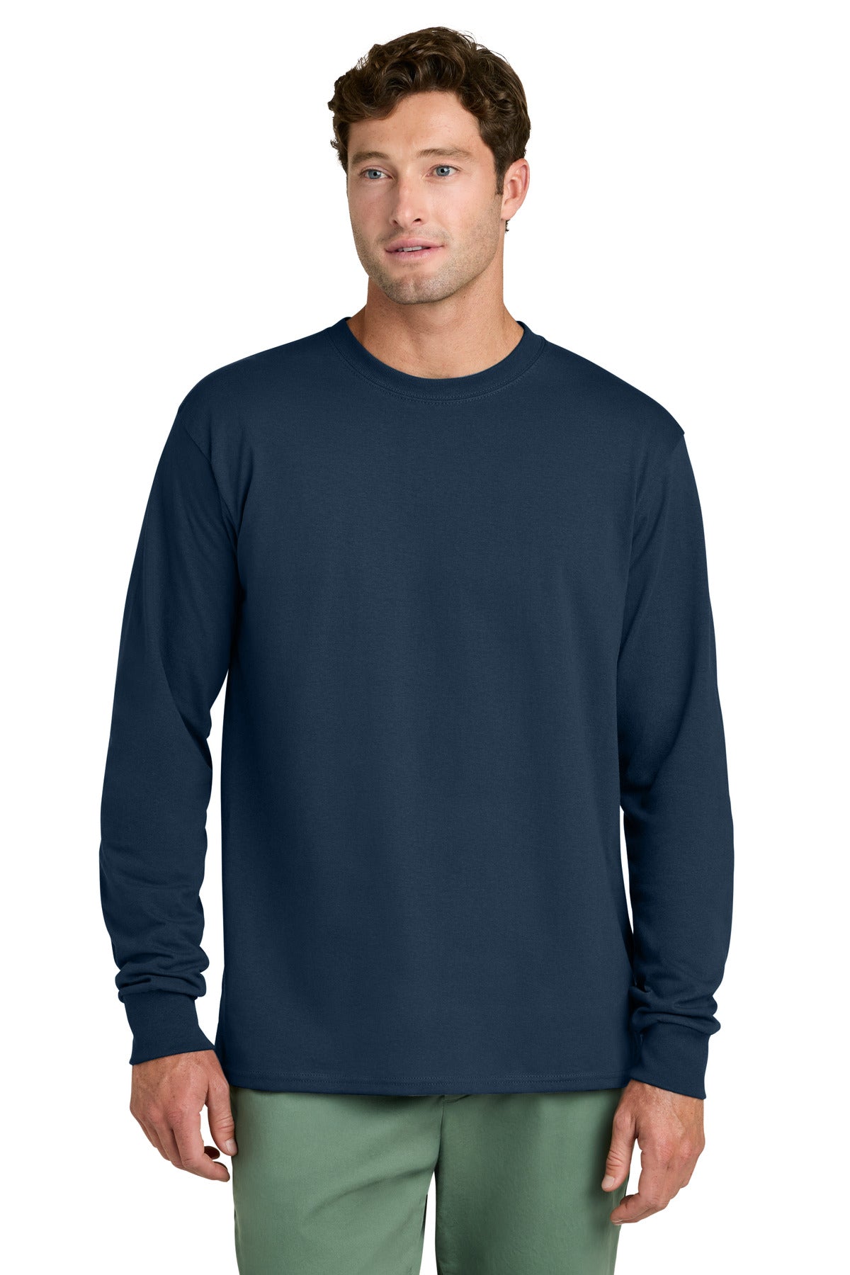 Port & Coƒ?› Long Sleeve Core Cotton Tee. PC54LS