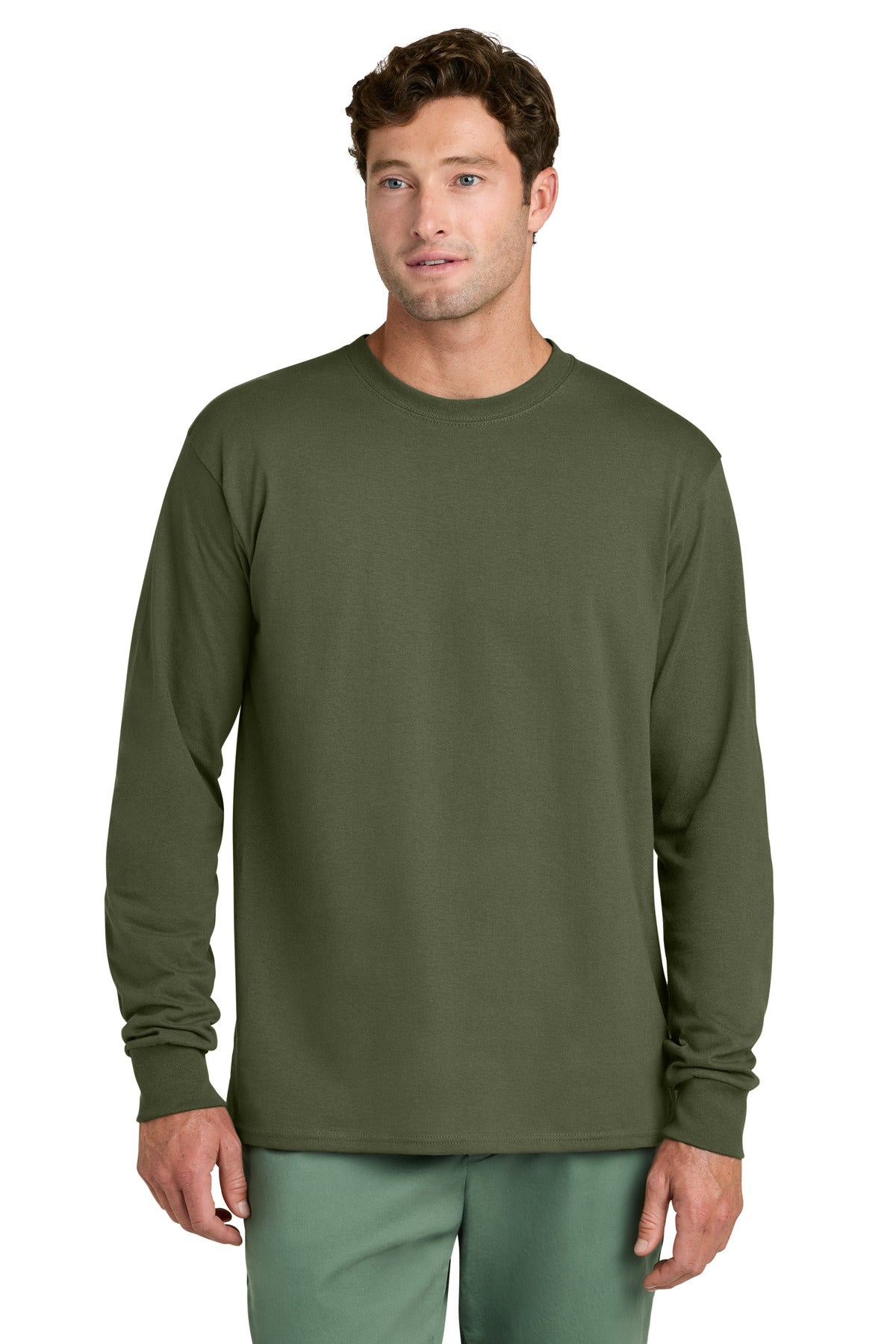 Port & Coƒ?› Long Sleeve Core Cotton Tee. PC54LS
