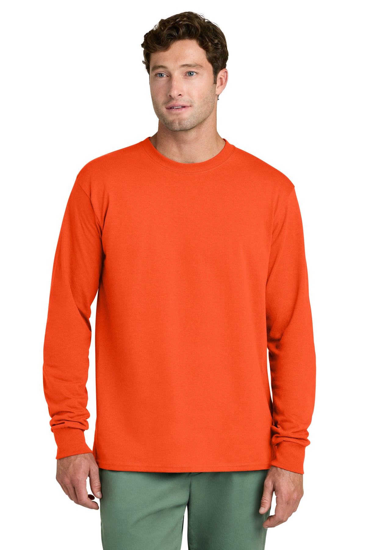 Port & Coƒ?› Long Sleeve Core Cotton Tee. PC54LS