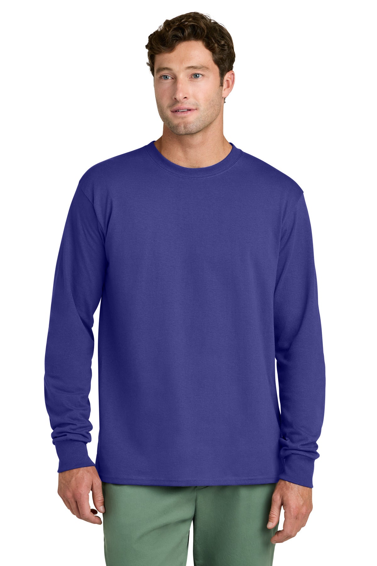 Port & Coƒ?› Long Sleeve Core Cotton Tee. PC54LS