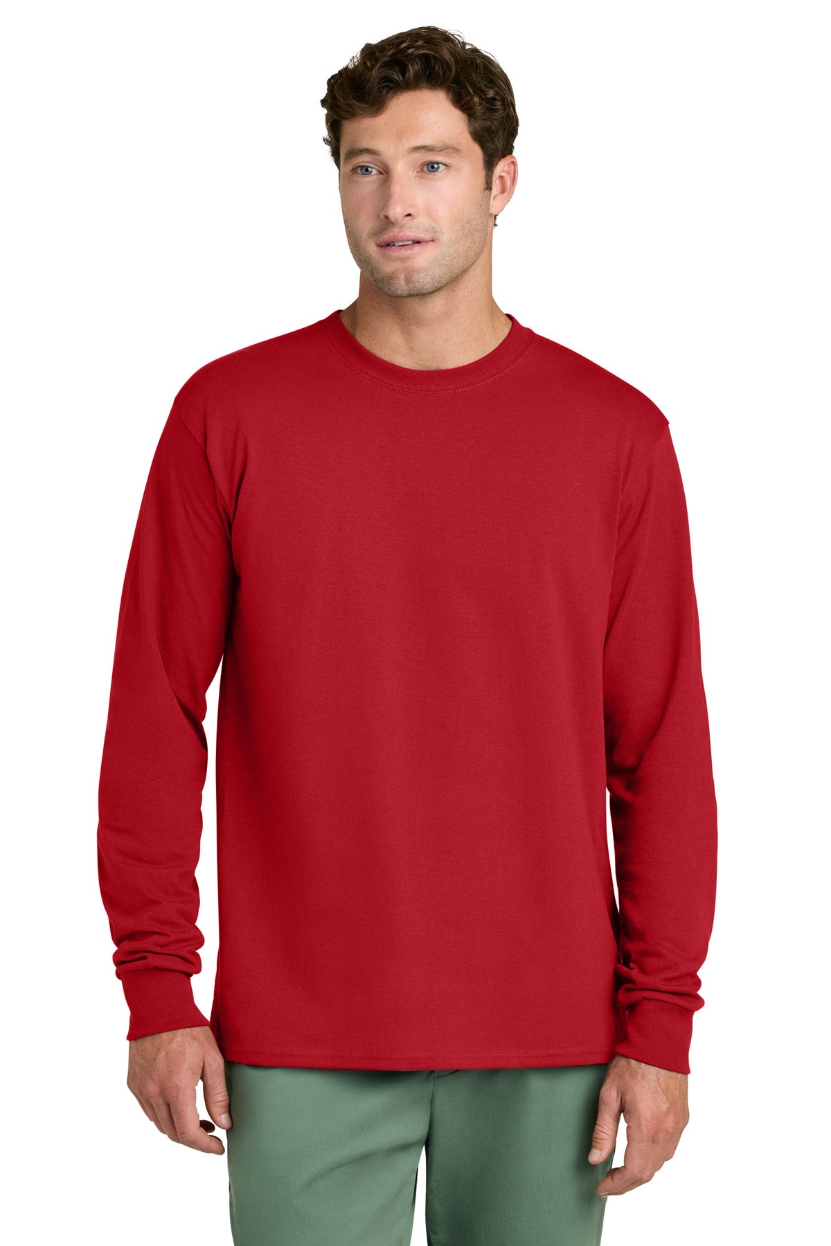 Port & Coƒ?› Long Sleeve Core Cotton Tee. PC54LS