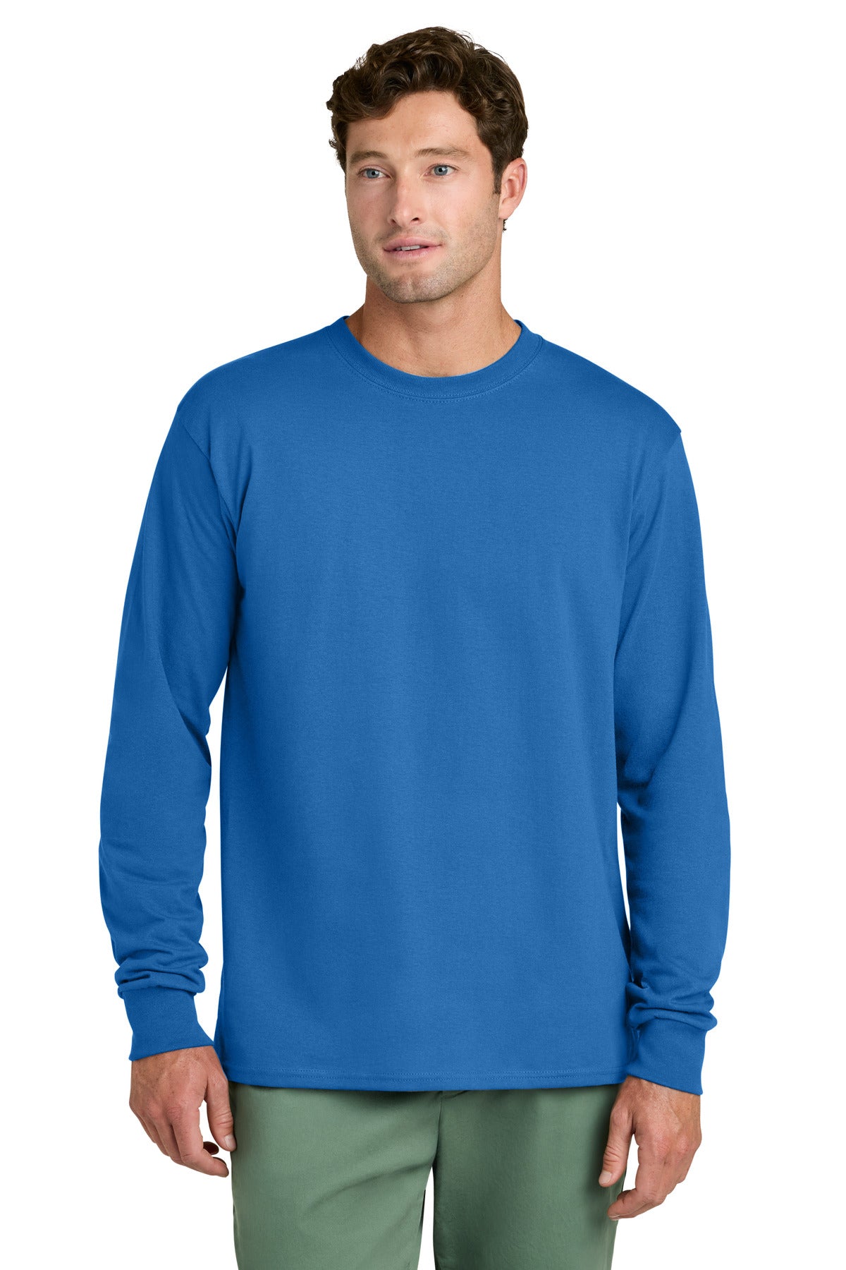 Port & Coƒ?› Long Sleeve Core Cotton Tee. PC54LS