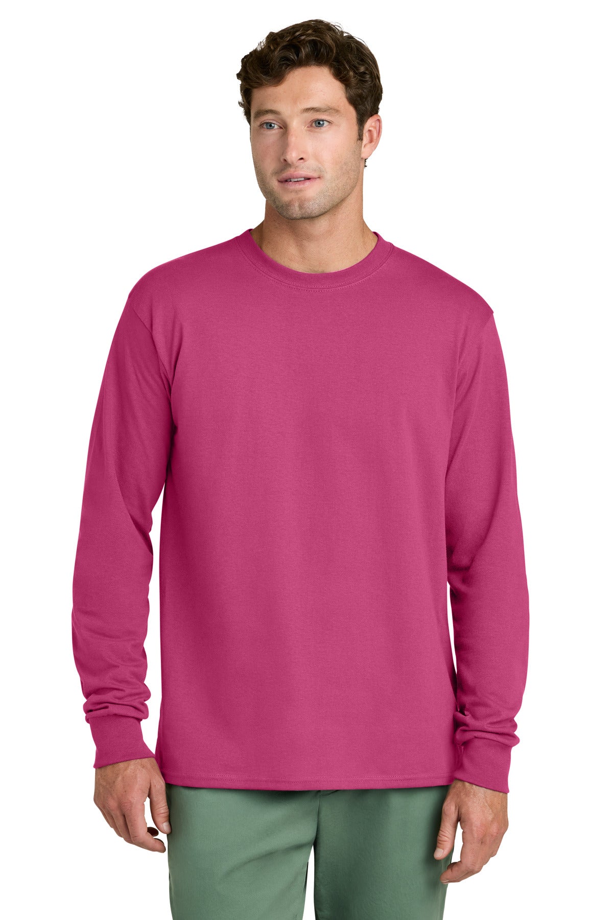 Port & Coƒ?› Long Sleeve Core Cotton Tee. PC54LS