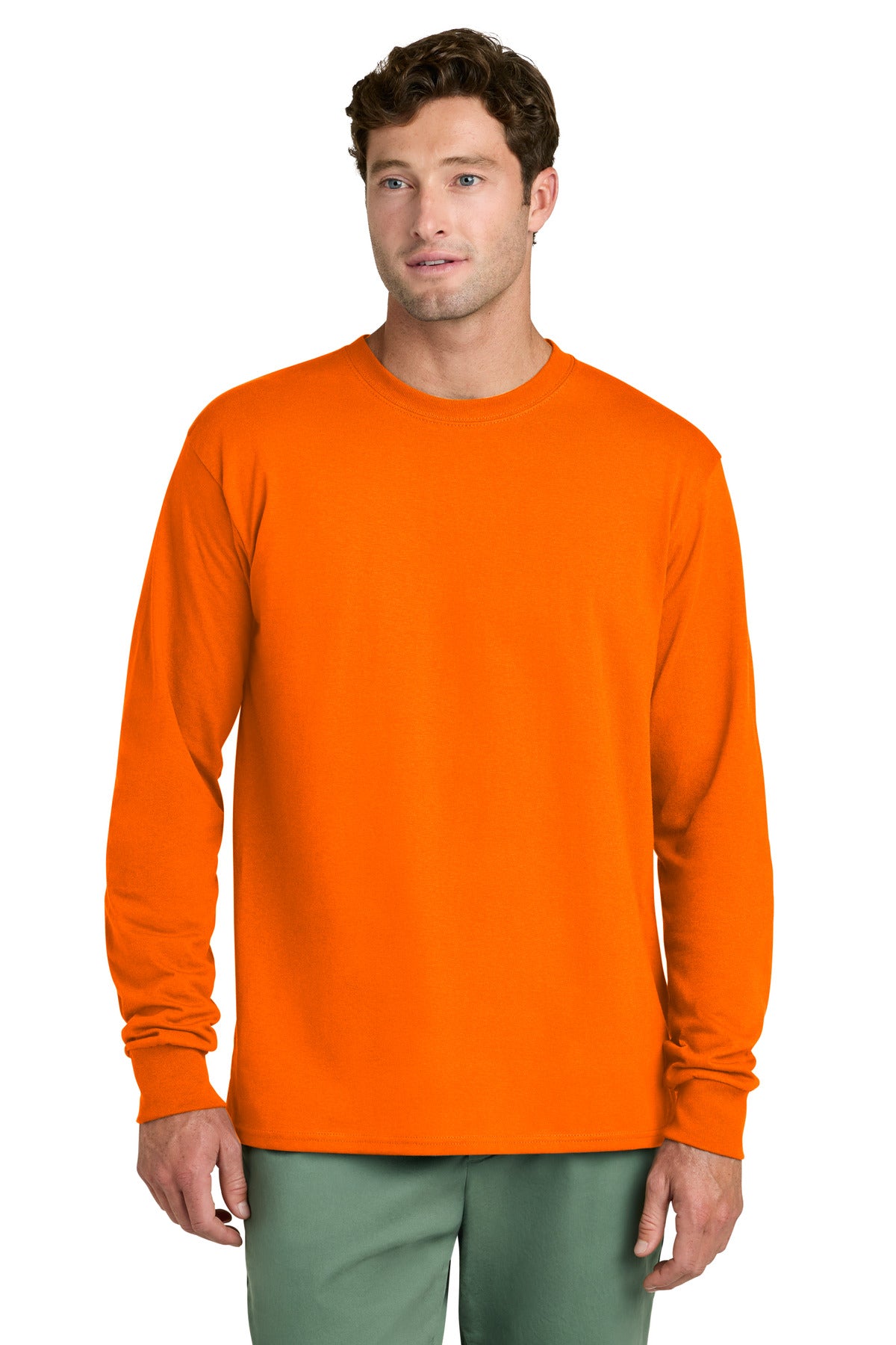 Port & Coƒ?› Long Sleeve Core Cotton Tee. PC54LS