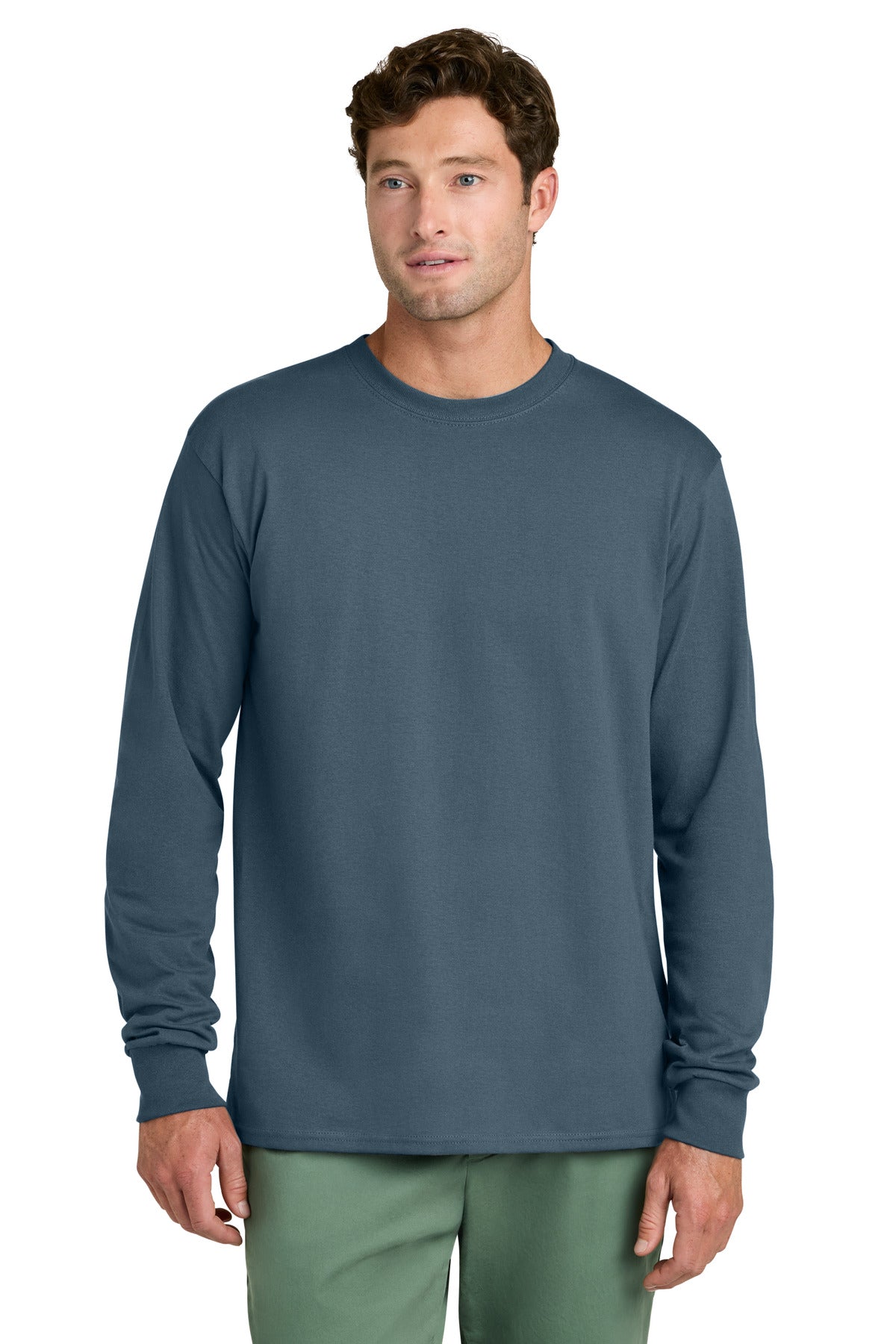 Port & Coƒ?› Long Sleeve Core Cotton Tee. PC54LS