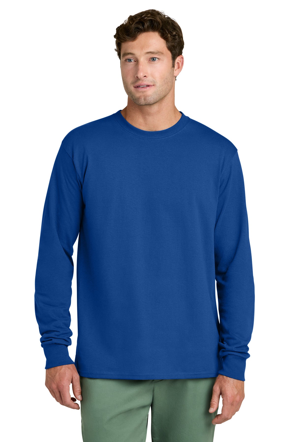 Port & Coƒ?› Long Sleeve Core Cotton Tee. PC54LS