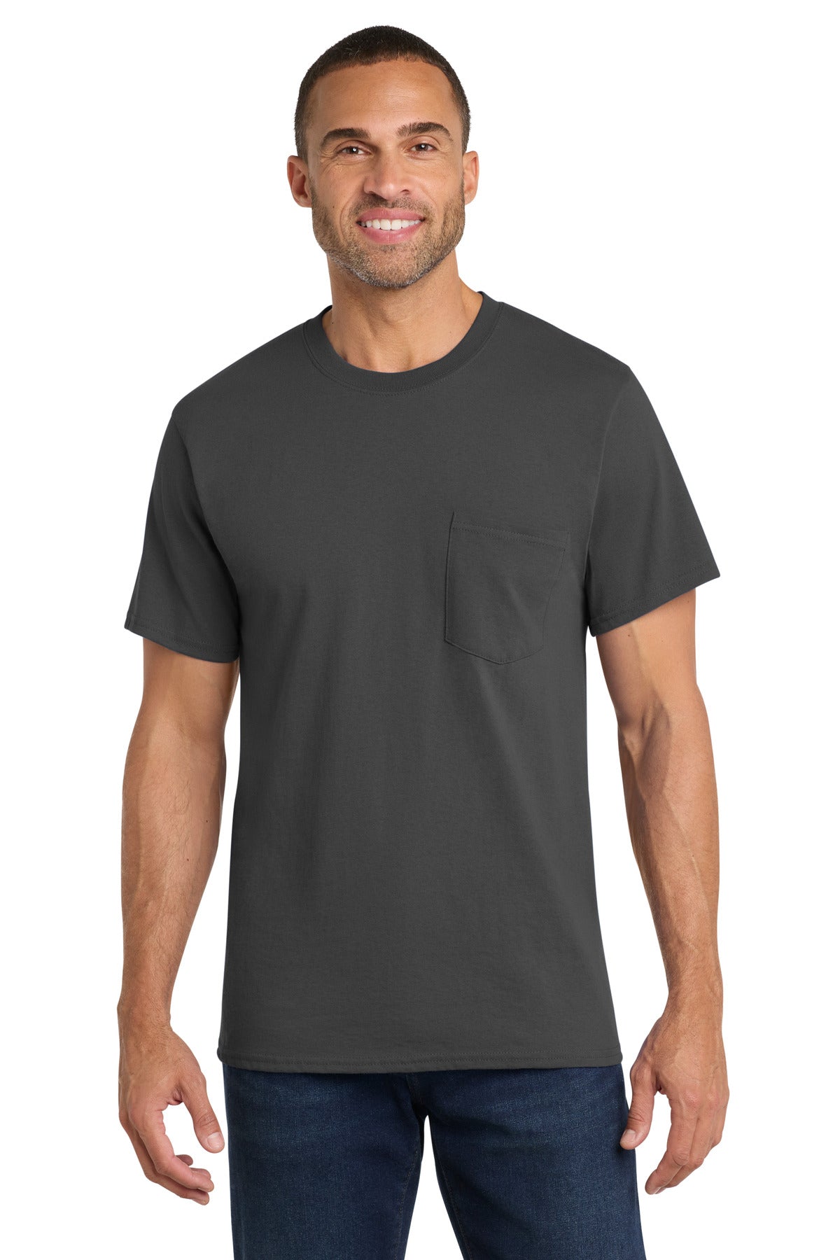 Port & Coƒ?› Core Cotton Pocket Tee. PC54P