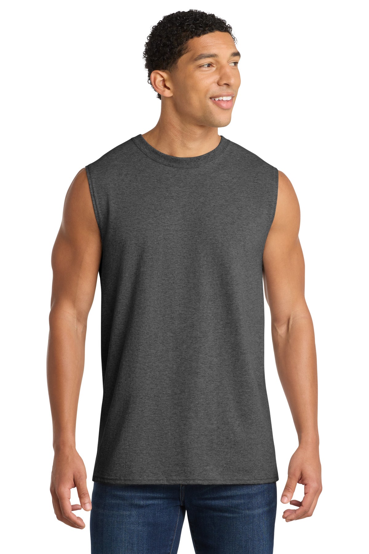Port & Coƒ?› Core Cotton Sleeveless Tee. PC54SL