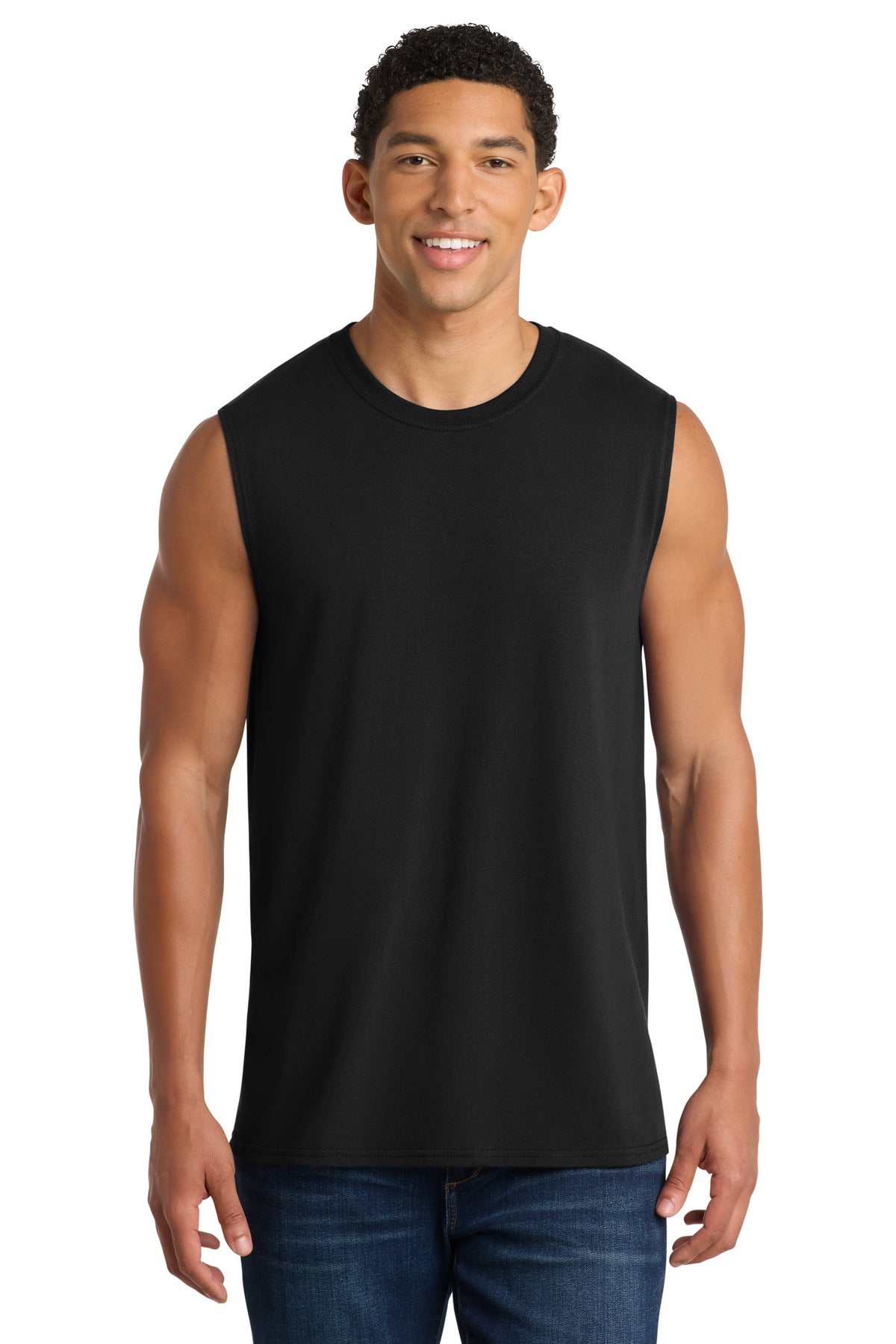 Port & Coƒ?› Core Cotton Sleeveless Tee. PC54SL