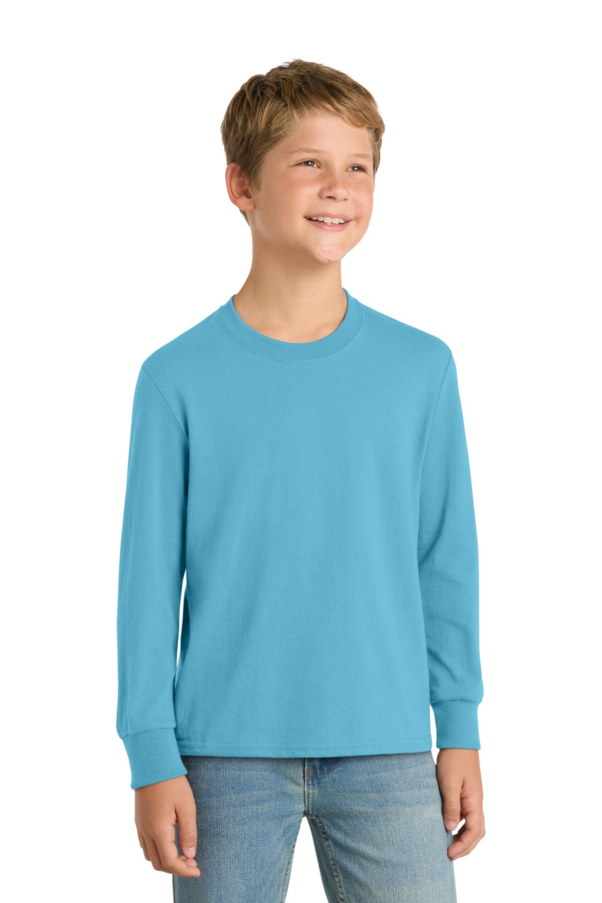 Port & Coƒ?› Youth Long Sleeve Core Cotton Tee. PC54YLS
