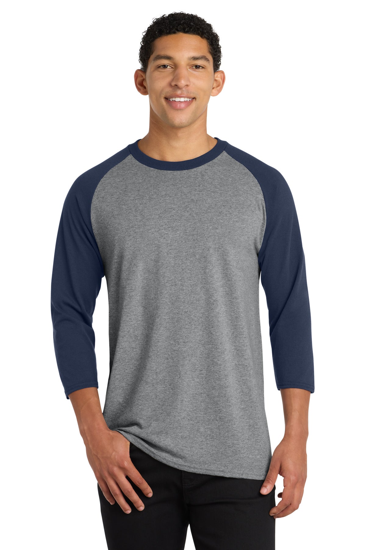 Port & Coâ„¢ Core Blend 3/4-Sleeve Raglan Tee. PC55RS