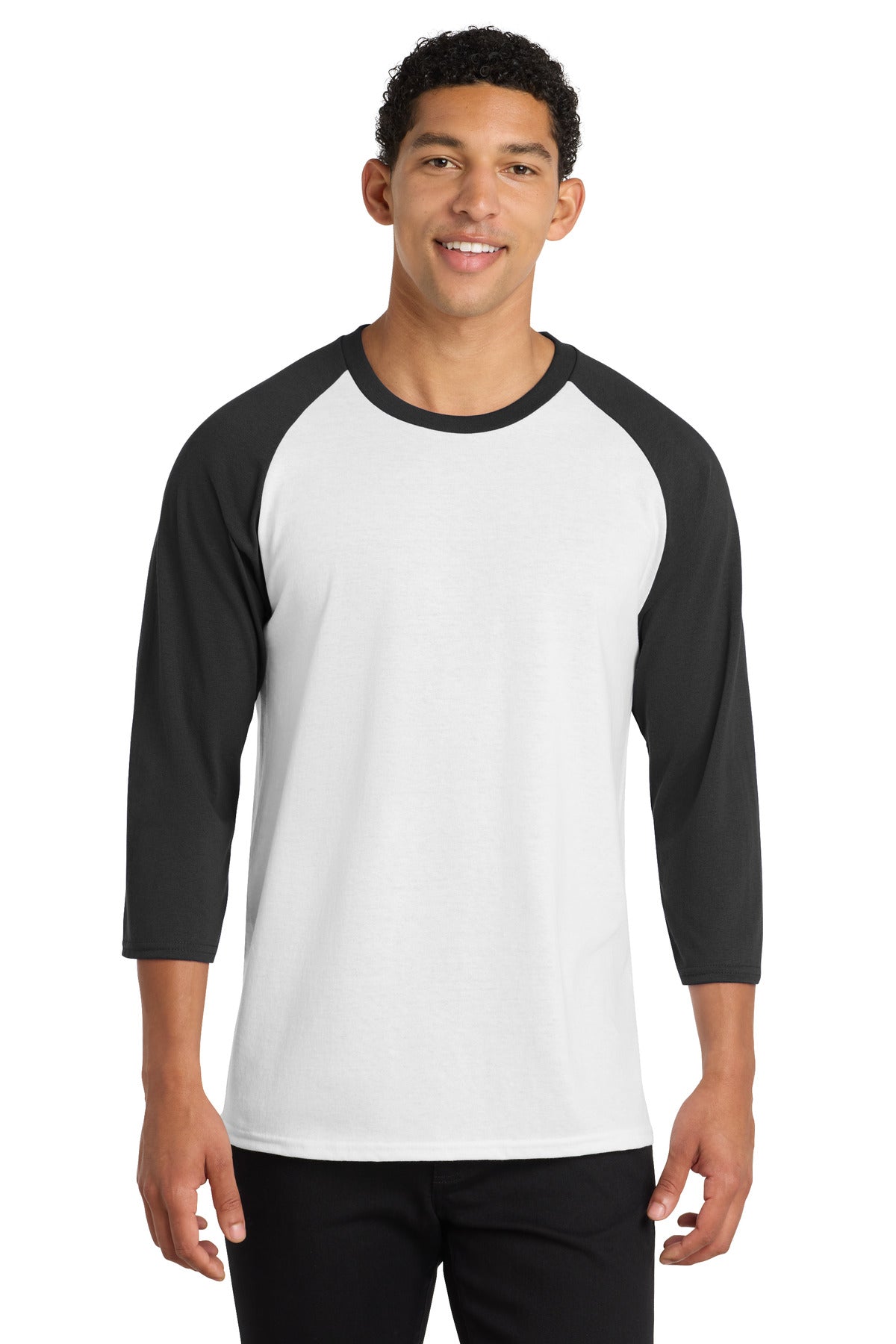 Port & Coâ„¢ Core Blend 3/4-Sleeve Raglan Tee. PC55RS