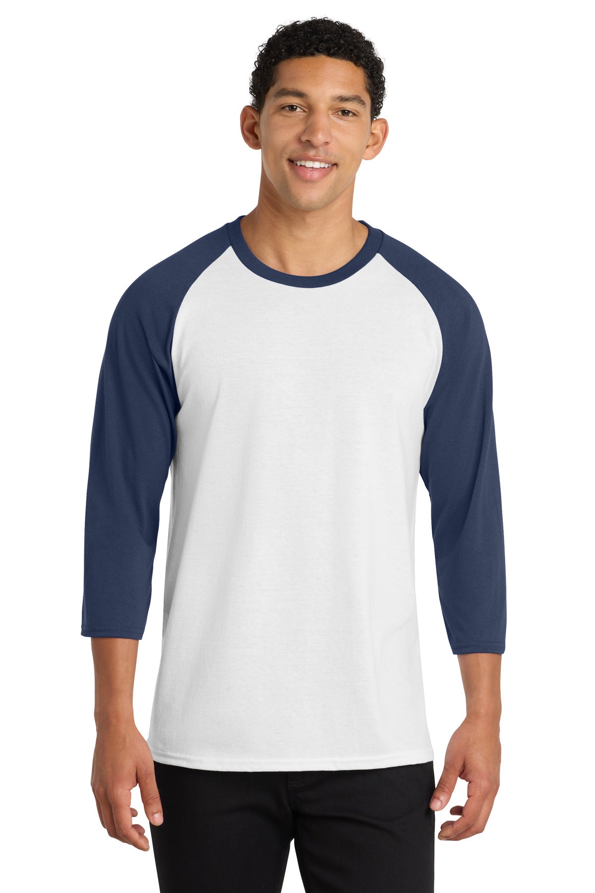 Port & Coâ„¢ Core Blend 3/4-Sleeve Raglan Tee. PC55RS