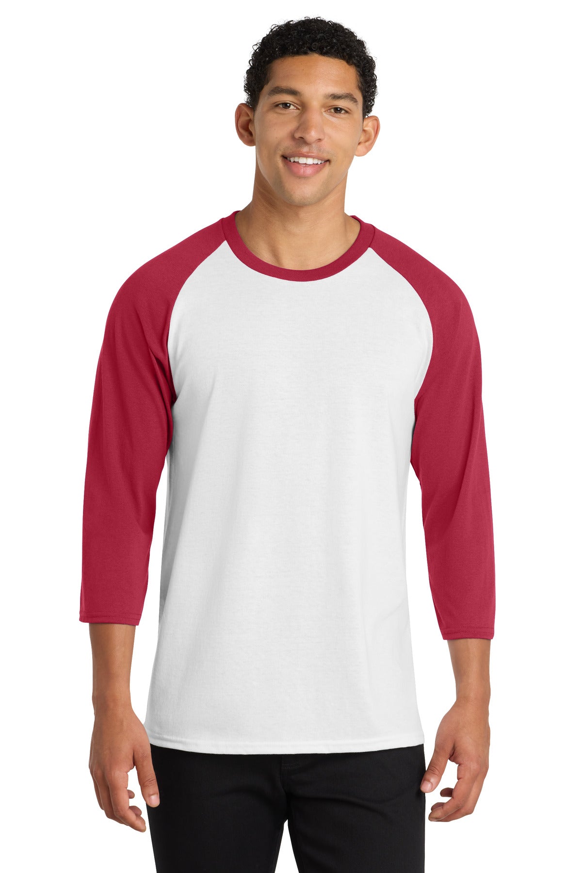 Port & Coâ„¢ Core Blend 3/4-Sleeve Raglan Tee. PC55RS