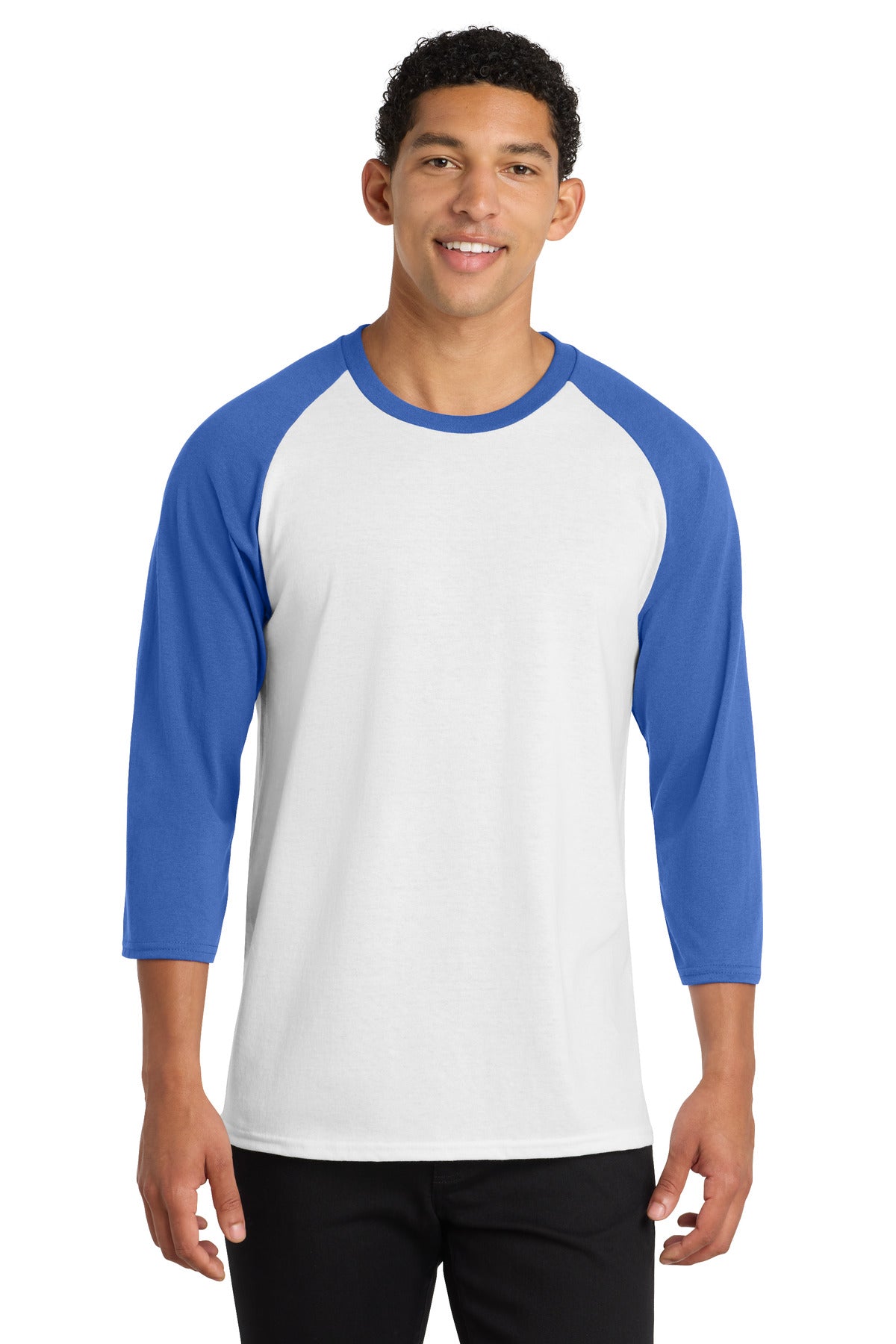 Port & Coâ„¢ Core Blend 3/4-Sleeve Raglan Tee. PC55RS