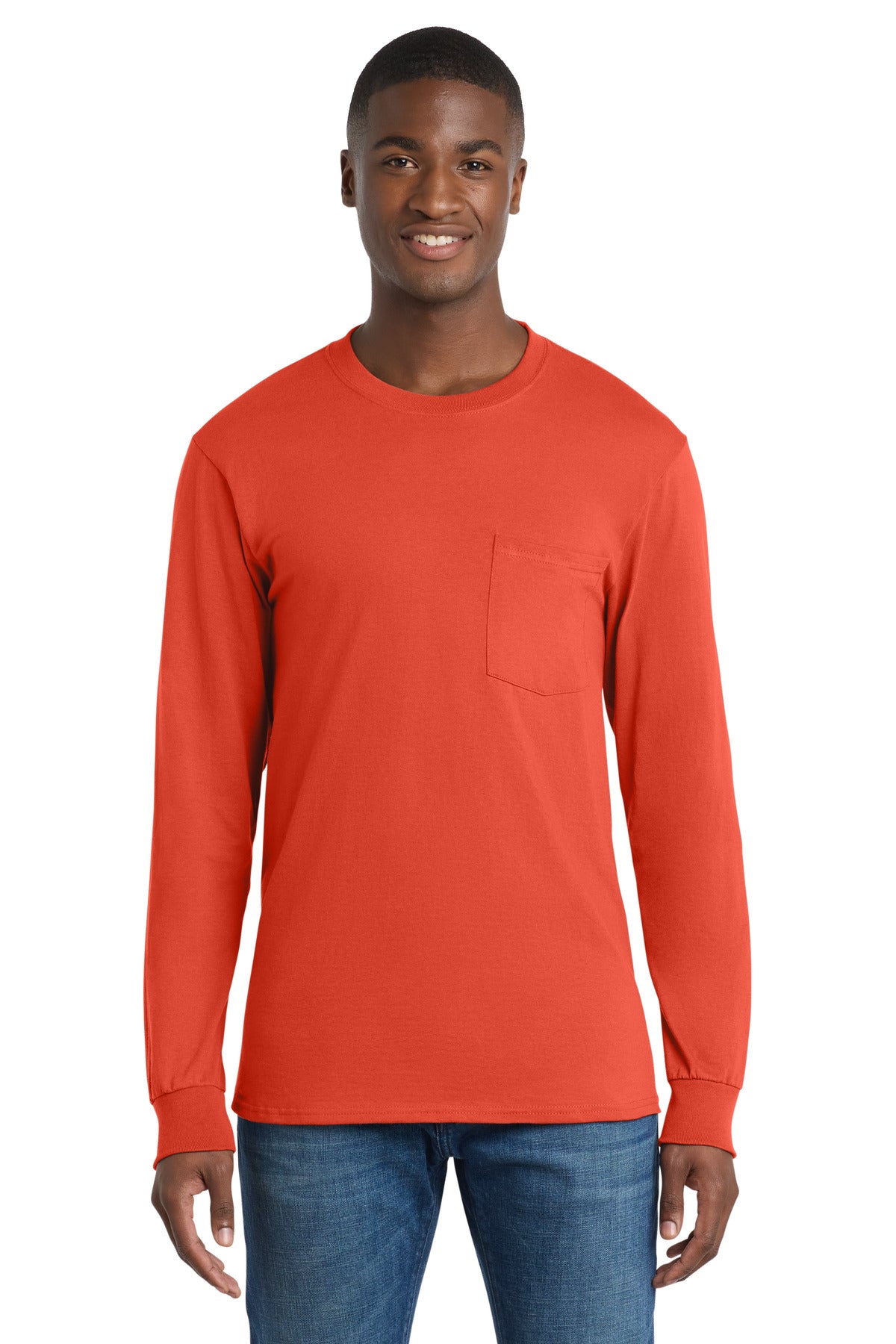 Port & Coâ„¢ Tall Long Sleeve Essential Pocket Tee. PC61LSPT