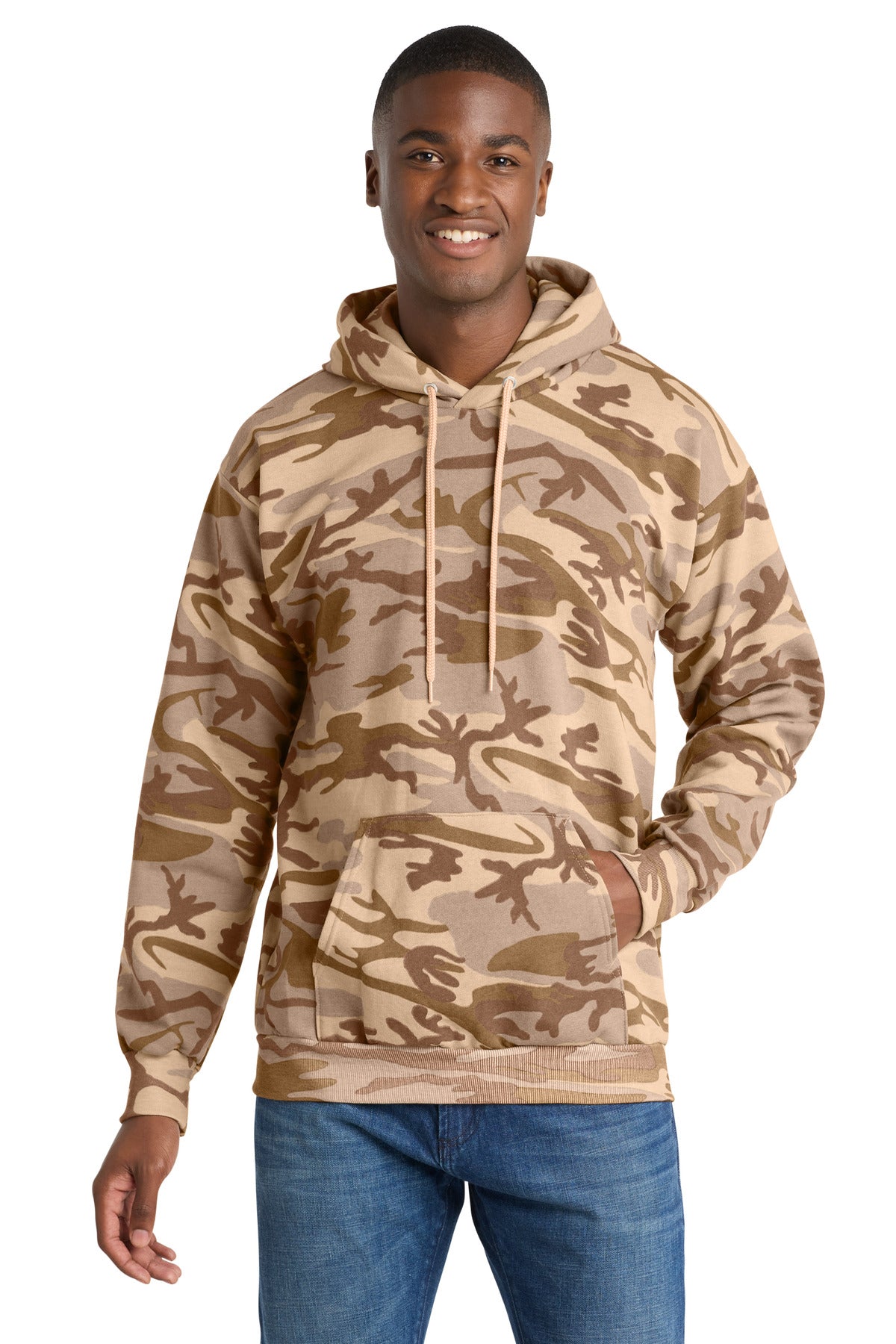 Port & Coƒ?› Core Fleece Camo Pullover Hooded Sweatshirt. PC78HC