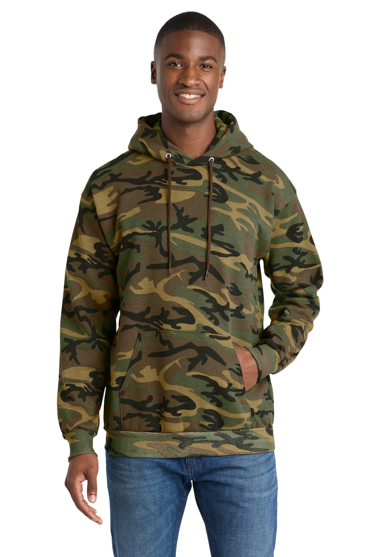 Port & Coƒ?› Core Fleece Camo Pullover Hooded Sweatshirt. PC78HC