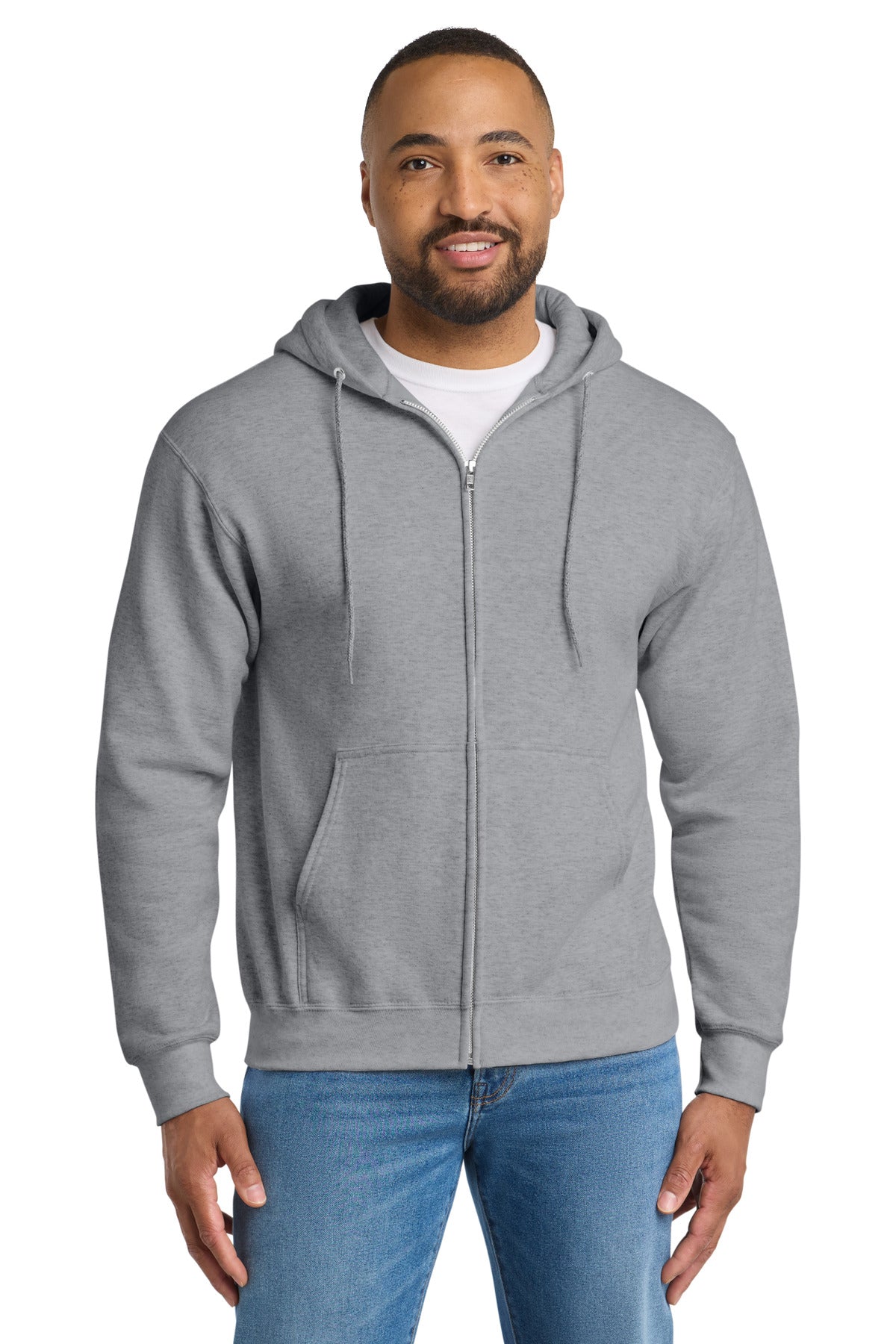 Port & Coƒ?› Essential Fleece Full-Zip Hooded Sweatshirt.  PC90ZH
